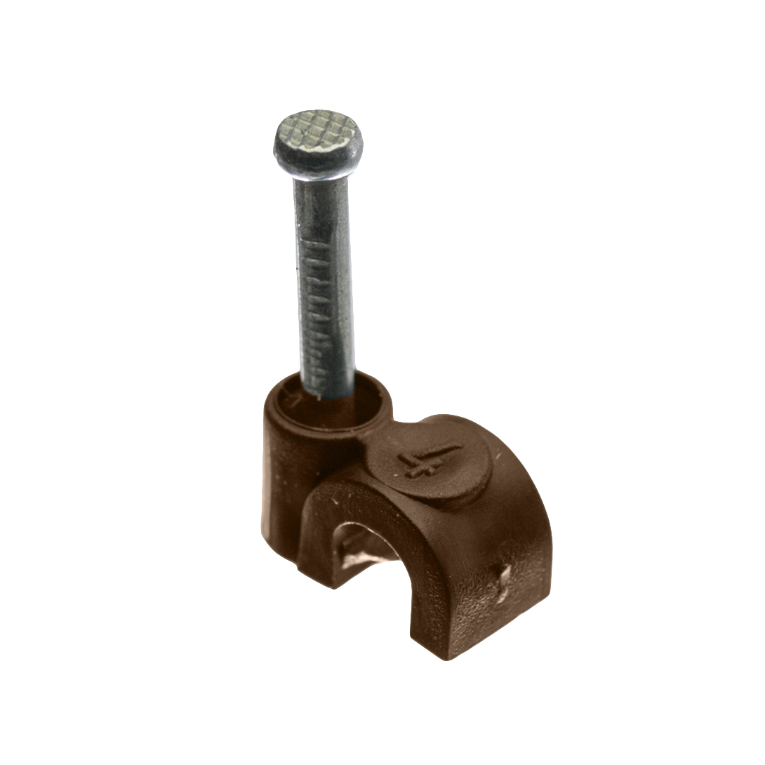 Kabelschelle mit aufgel, ∅4mm, rund, braun, 25 Stück – Pawbol