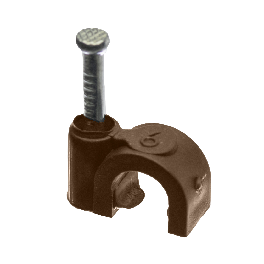 Kabelschelle mit aufgel, ∅6mm, rund, braun, 50 Stück – Pawbol