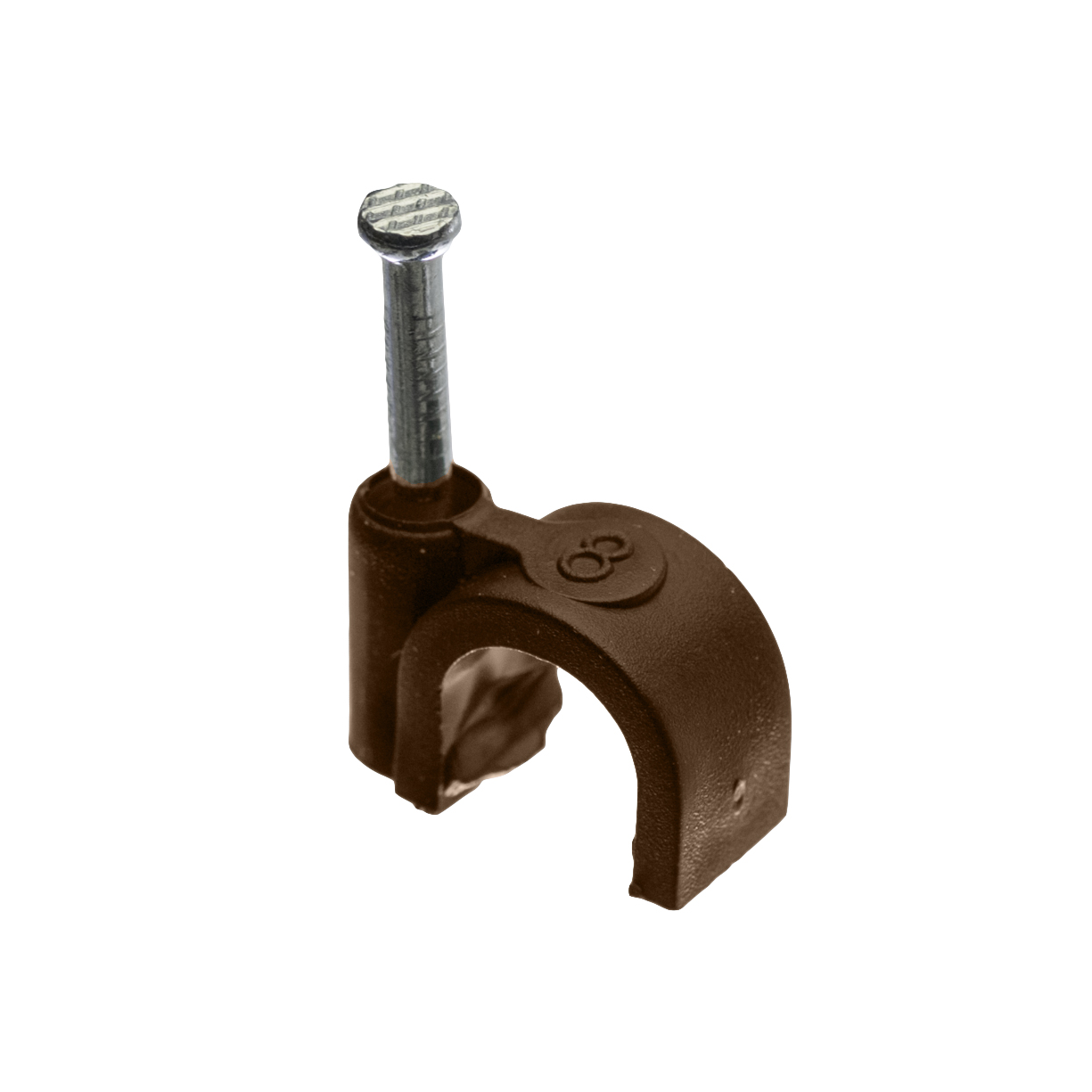 Kabelschelle mit aufgel, ∅8mm, rund, braun, 25 Stück – Pawbol