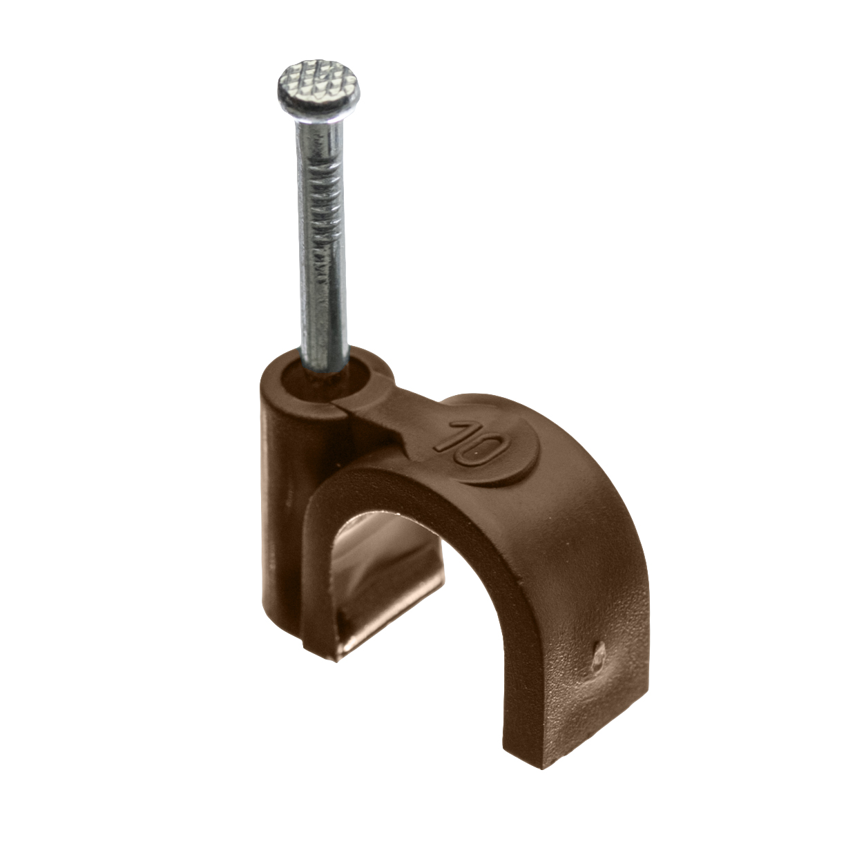 Kabelschelle mit aufgel, ∅10mm, rund, braun, 25 Stück – Pawbol