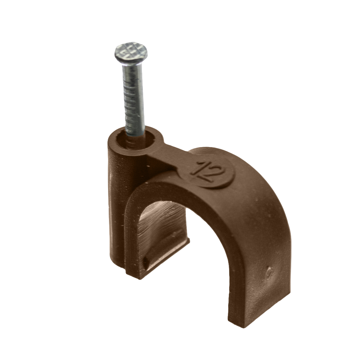 Kabelschelle mit aufgel, ∅12mm, rund, braun, 25 Stück – Pawbol