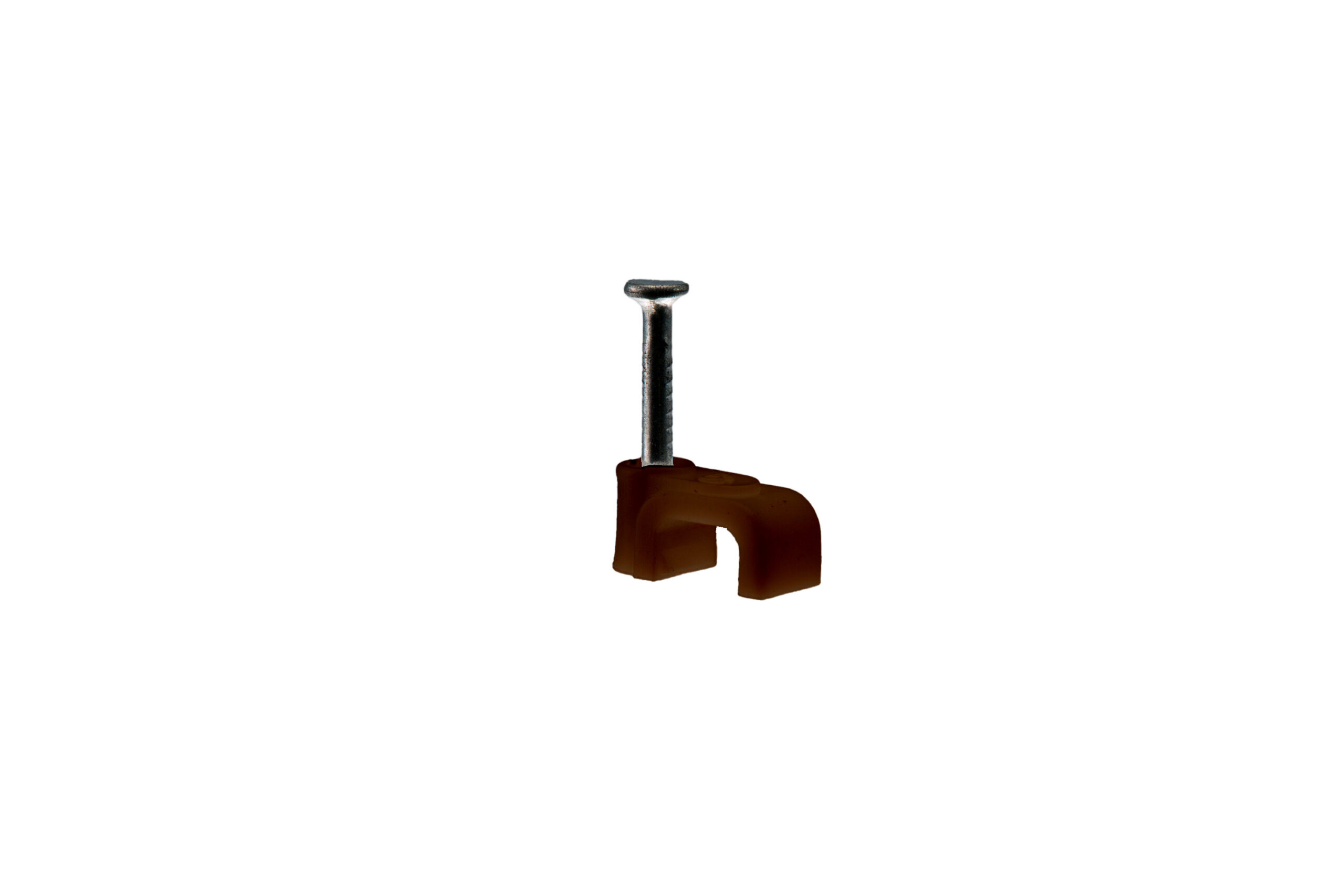 Kabelschelle mit aufgel, YDYp 2x1 6/4, flach, braun, 25 Stück – Pawbol
