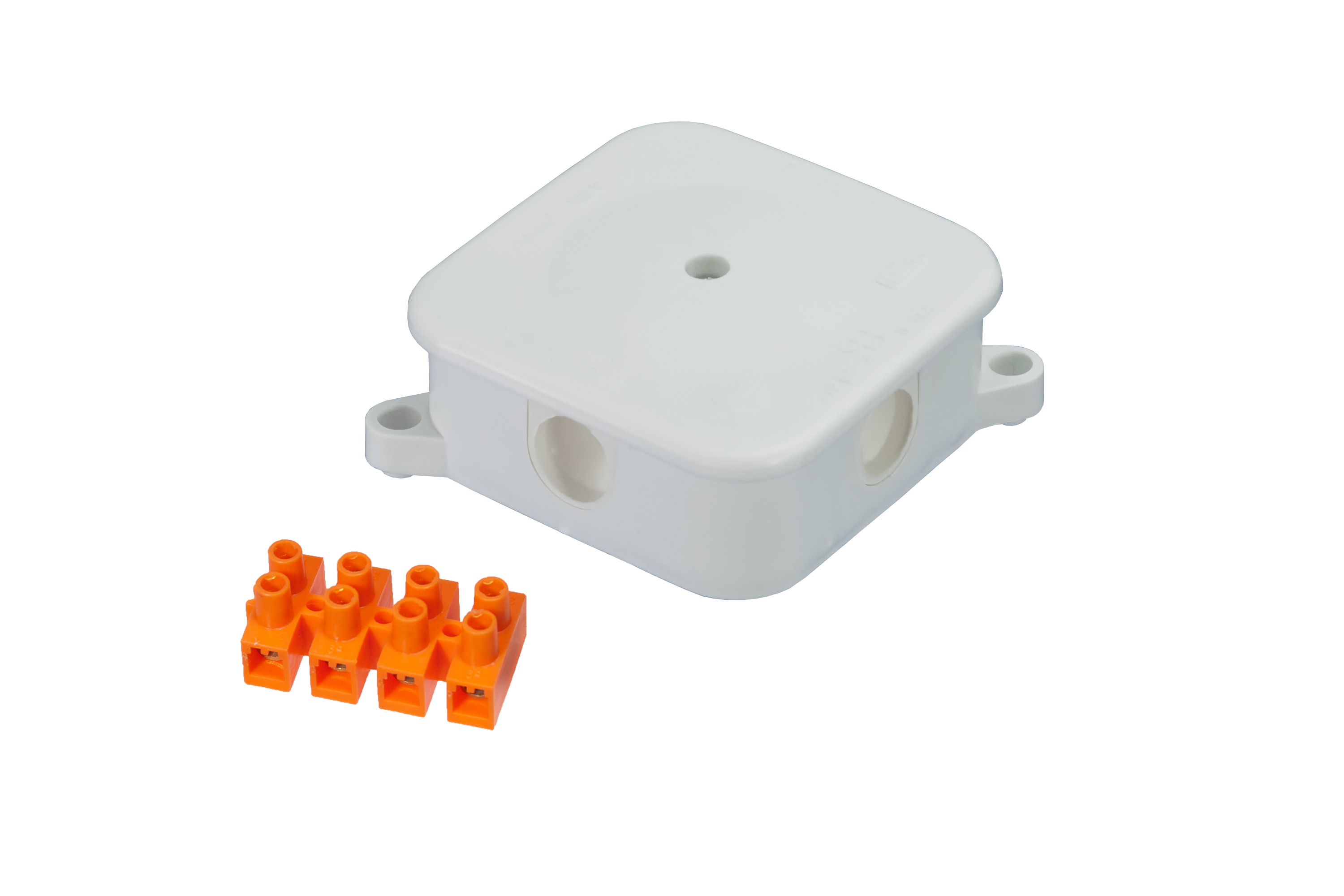 Aufputzdose P-2, mit Schraube, mit Klemme 4x6mm2, wasserdicht, weiß, IP44 – Pawbol