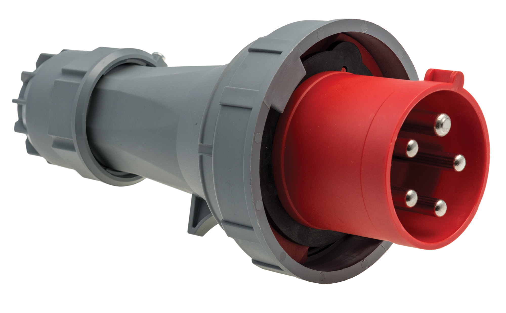 CEE-Stecker mobil, 63A/5P, 400V, rot, IP67 – Pawbol