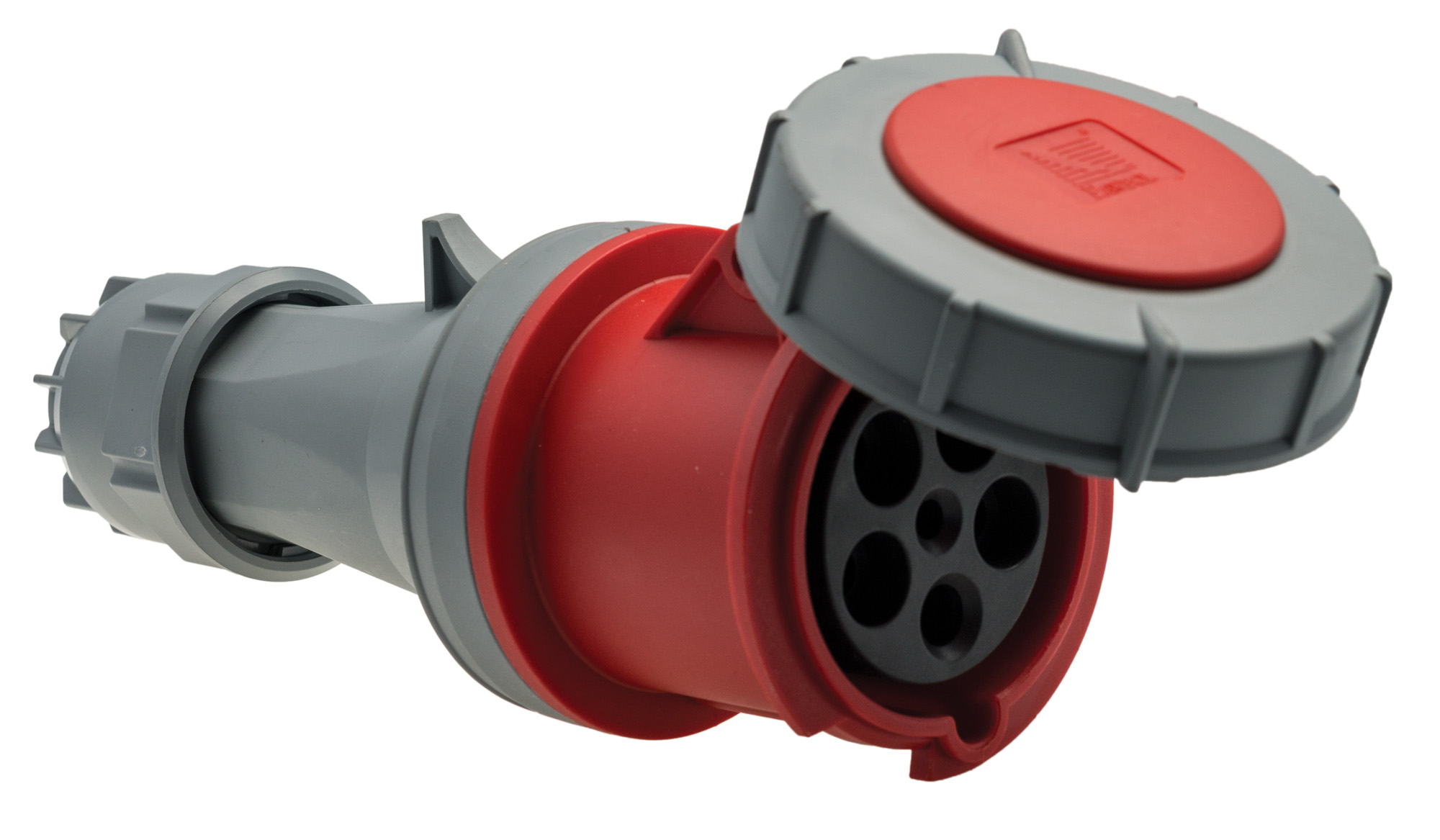 CEE-Kupplung mobil, 63A/5P, 400V, rot, IP67 – Pawbol