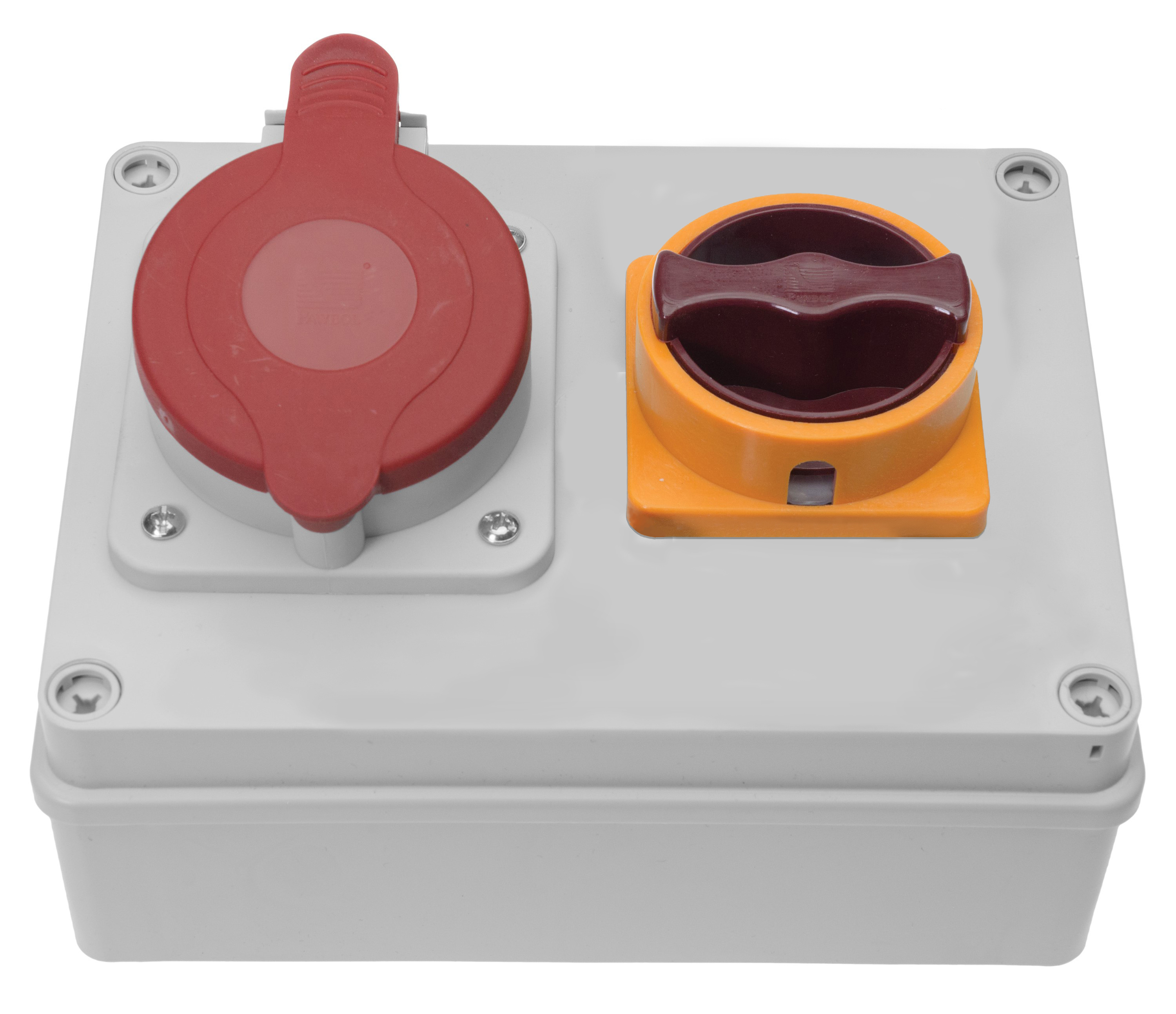 Verteiler R-BOX 190: 1x16A/5P, 1x0/1 25A, 400V, IP44 – Pawbol