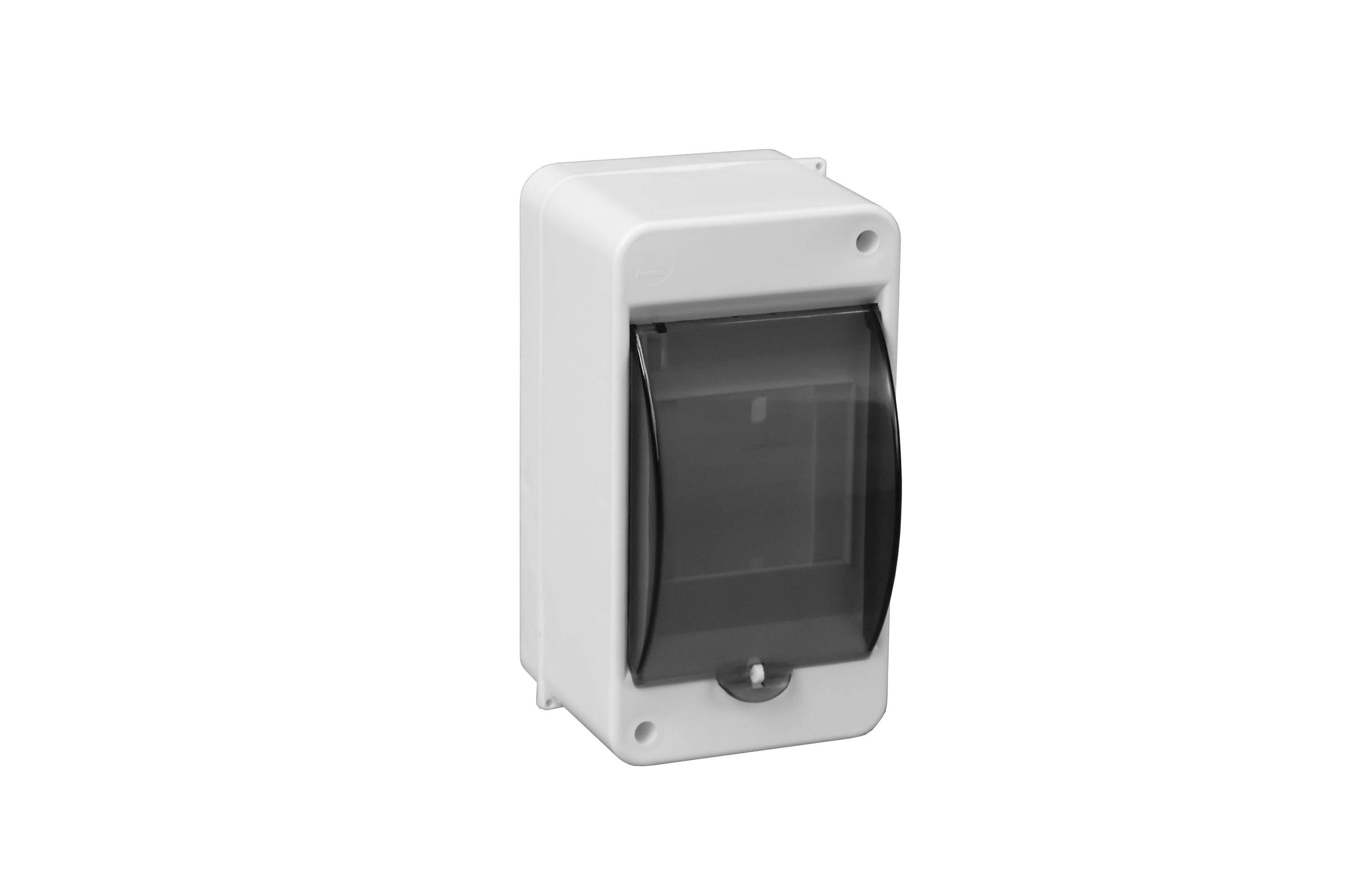 Aufputz-Modulgehäuse S-3, mit Rauchglasscheibe, ohne Klemme, weiß, IP40 – Pawbol