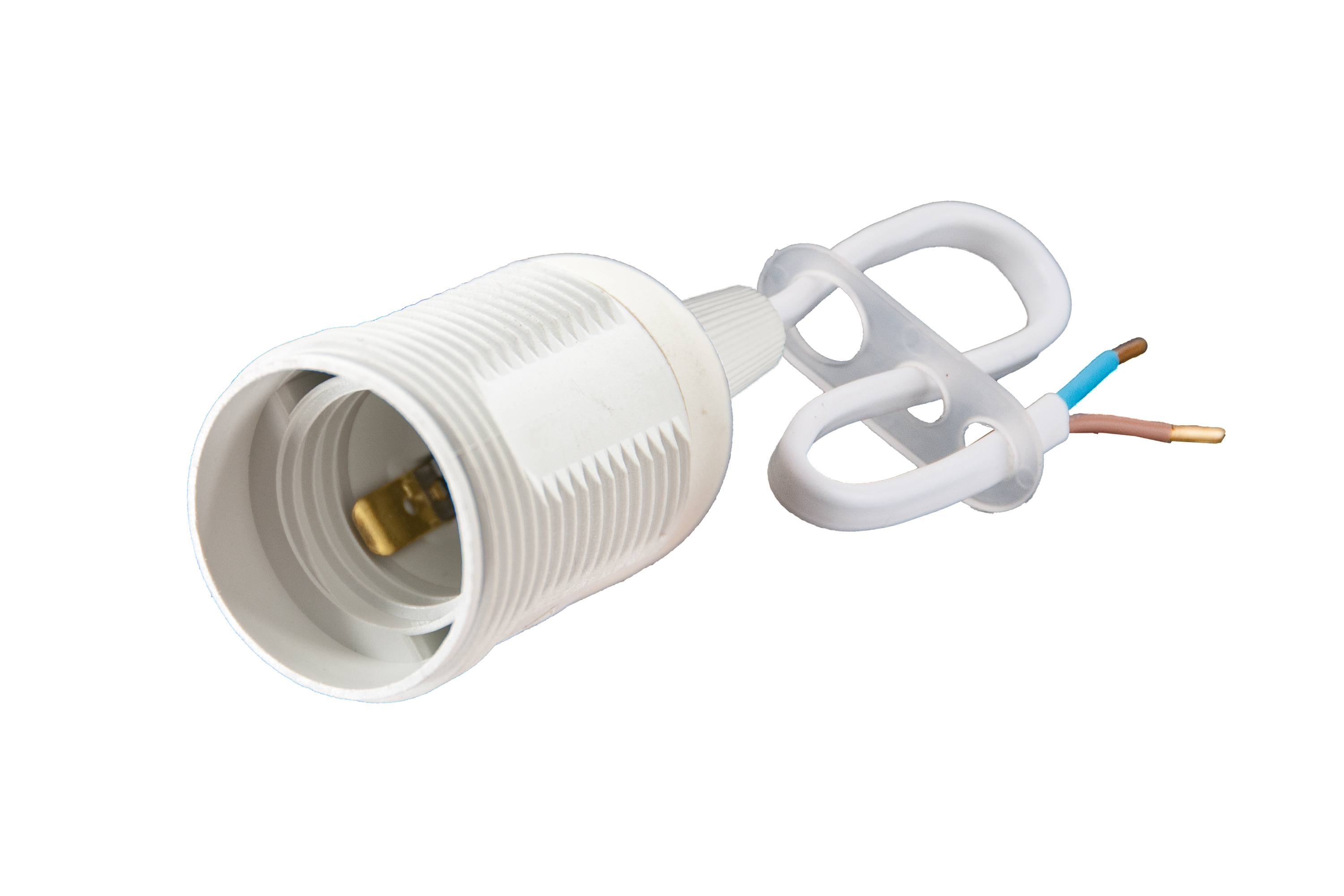 ThermVerpackunglast-Fassung E27 mit Leitung 2x0,75mm2, 4A, 250V, weiß – Pawbol