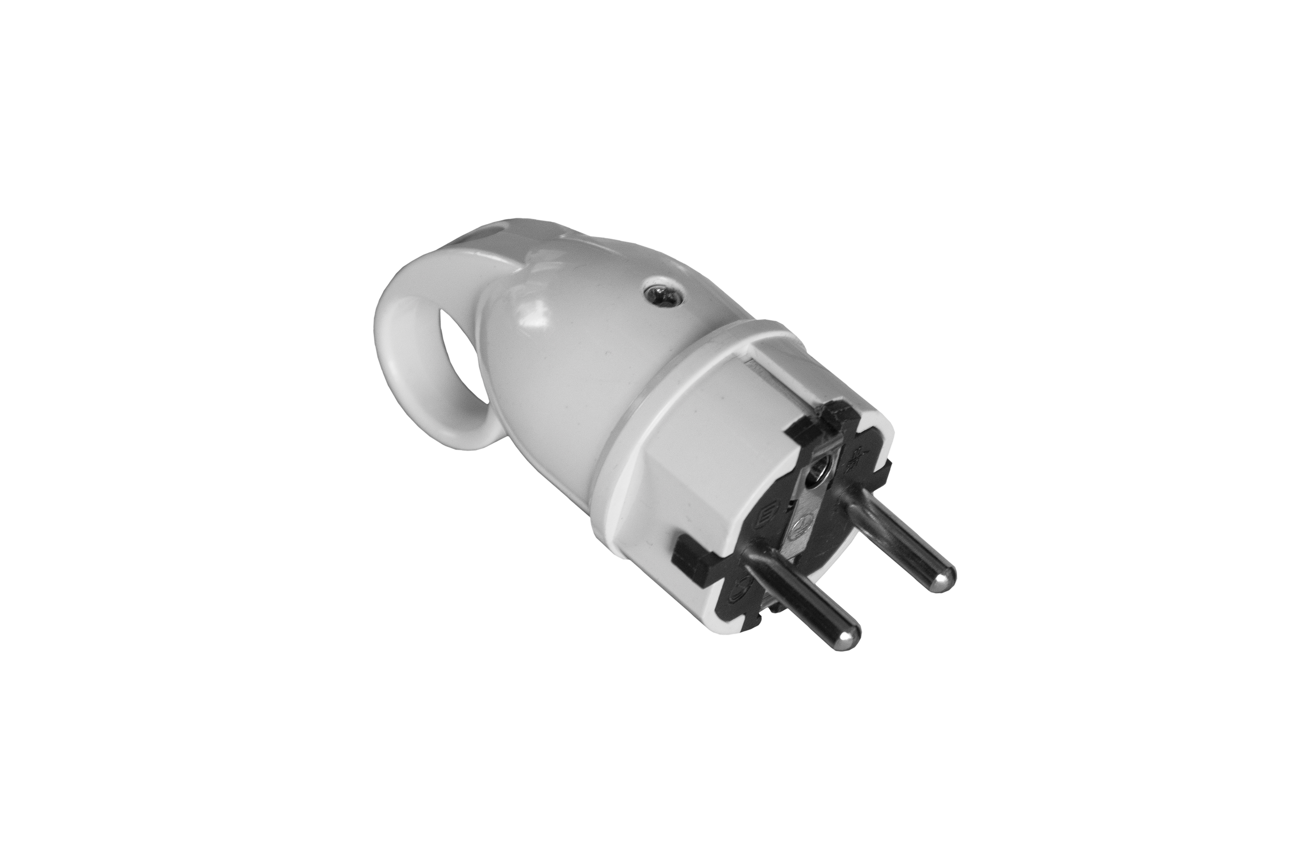 Stecker WT-16 mit Schutzkontakt, uni-schuko, 16A, 250V, weiß, IP44