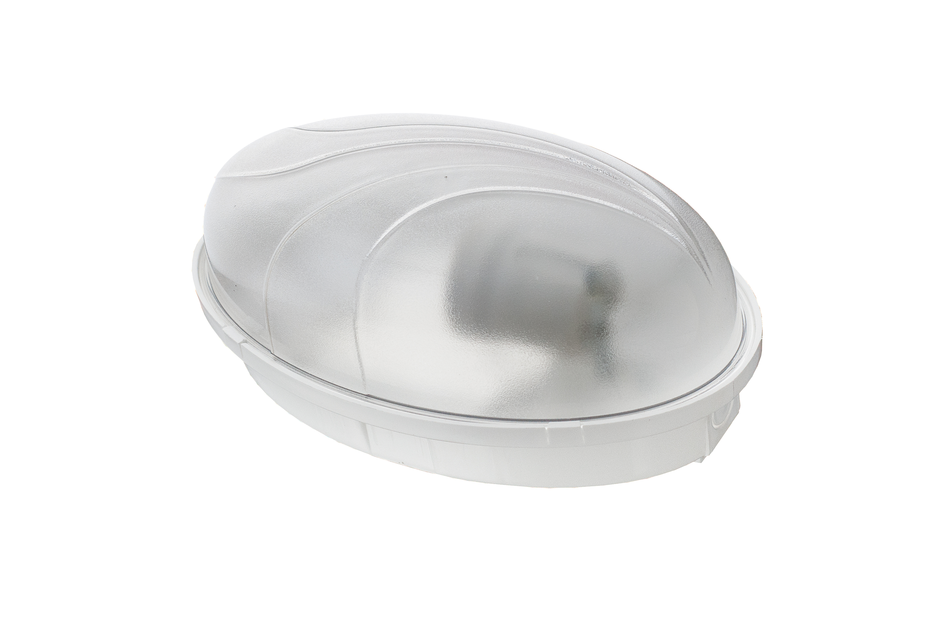 Leuchte PUMA OVAL, E27, 18W, transparente Lampenschirm, Sockel weiß, beständig gegen UUV-Beständigkeit – Pawbol