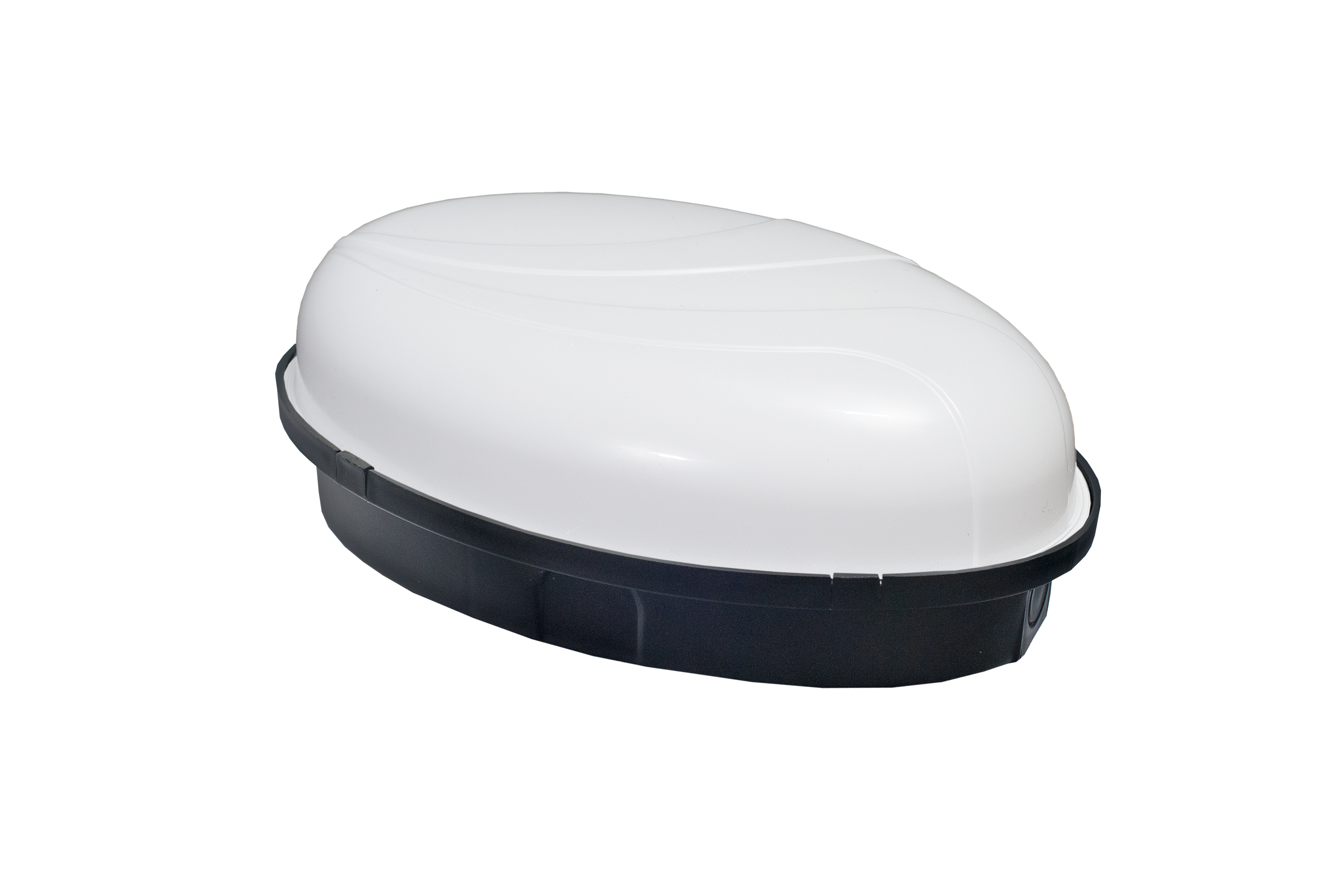 Leuchte PUMA OVAL, E27, 18W, milchige Lampenschirm, Sockel schwarz, UV-beständig, 23UV-Beständigkeit – Pawbol