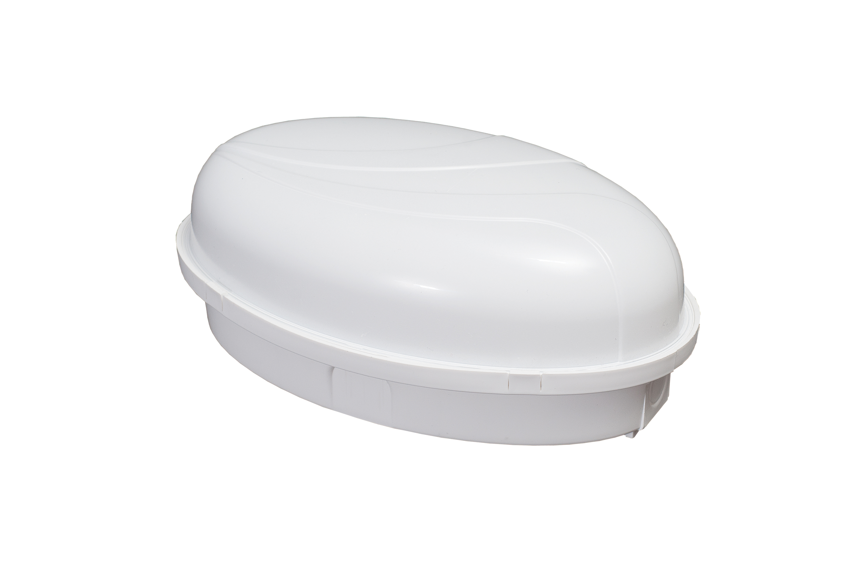 Leuchte PUMA OVAL, E27, 18W, milchige Lampenschirm, Sockel weiß, UV-beständig, 230UV-Beständigkeit – Pawbol