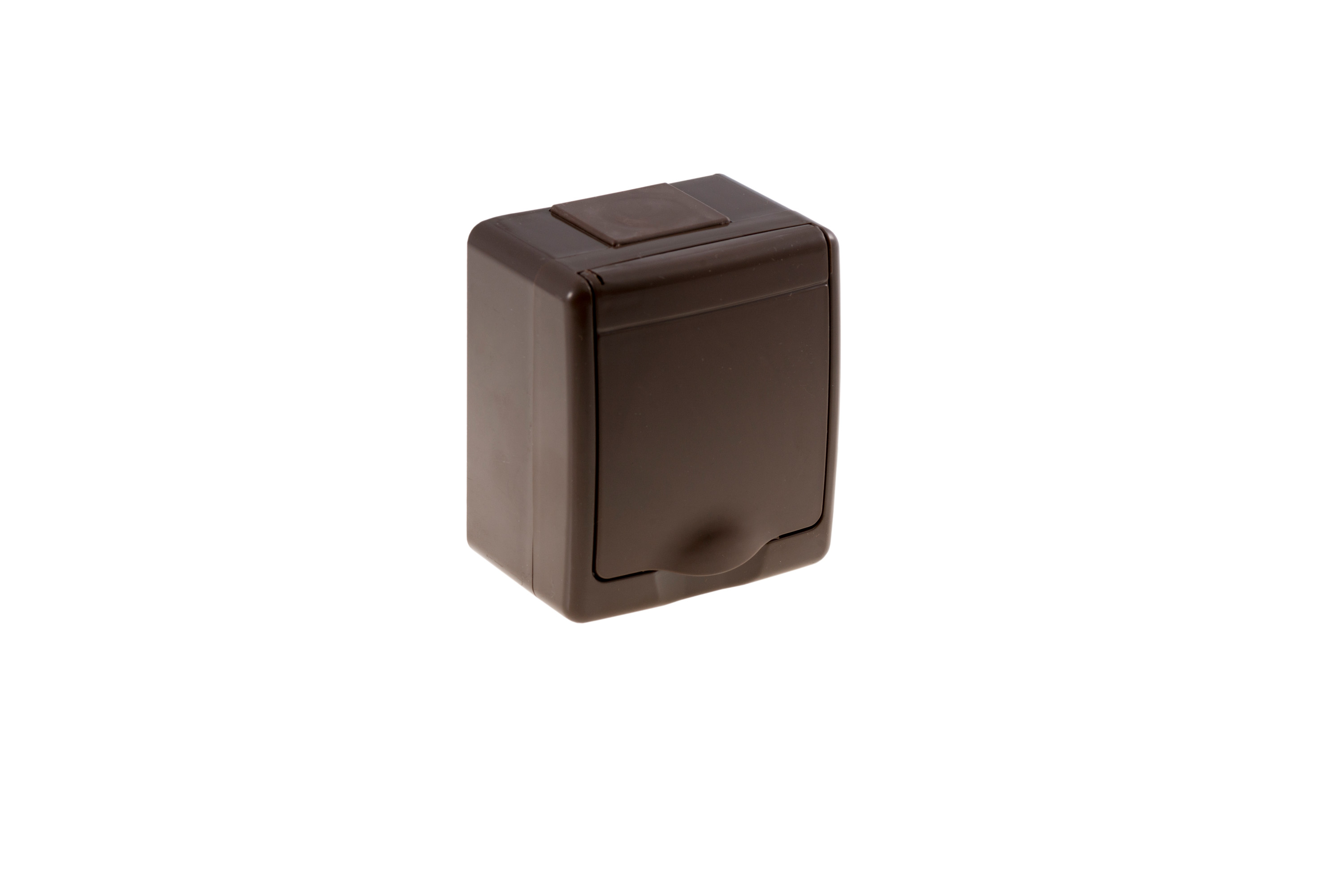 BETA-Steckdose einzeln schuko, braun, braune Klappe, IP44 – Pawbol