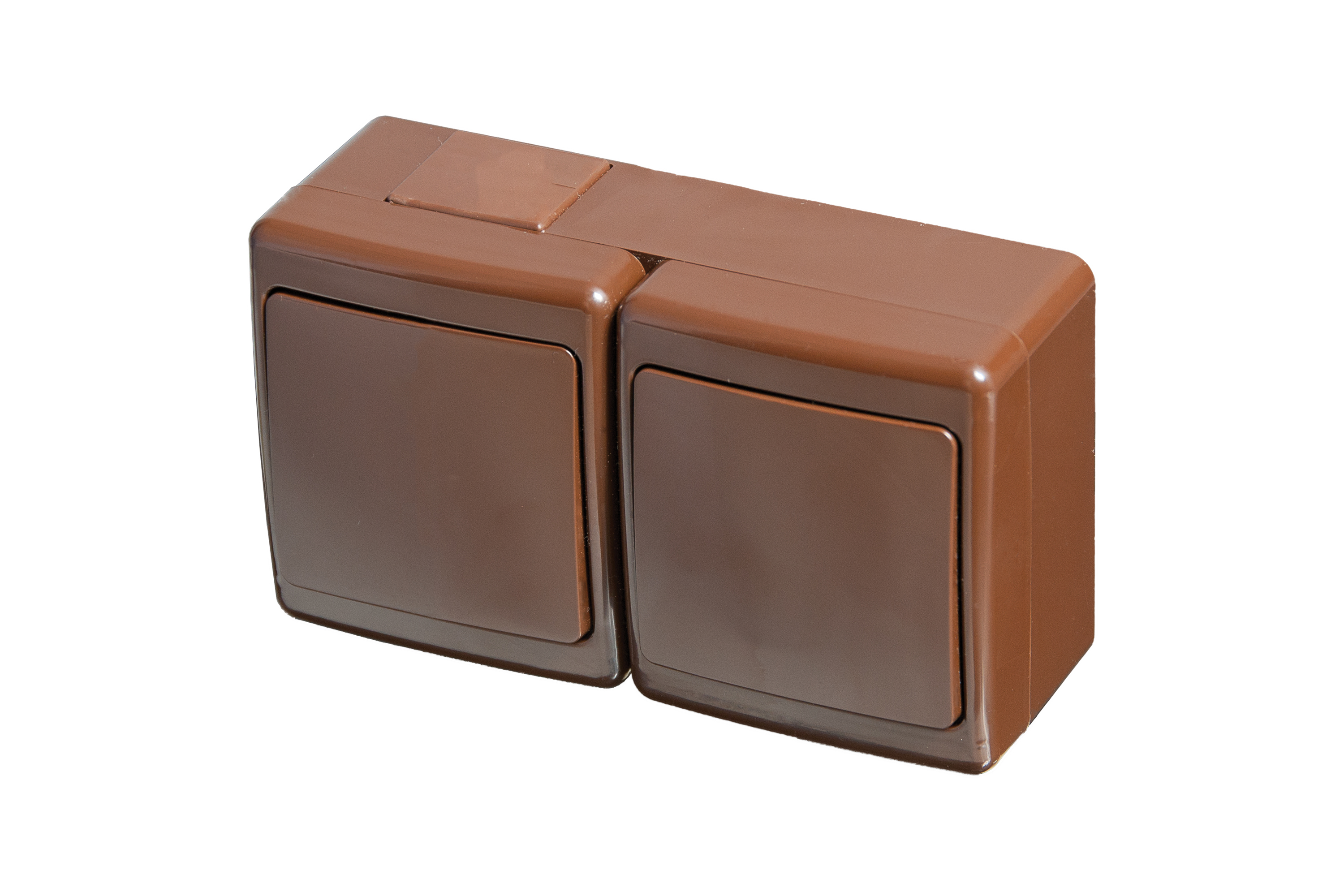BETA-Schalter Doppel, 1-polig, braun, IP44 – Pawbol