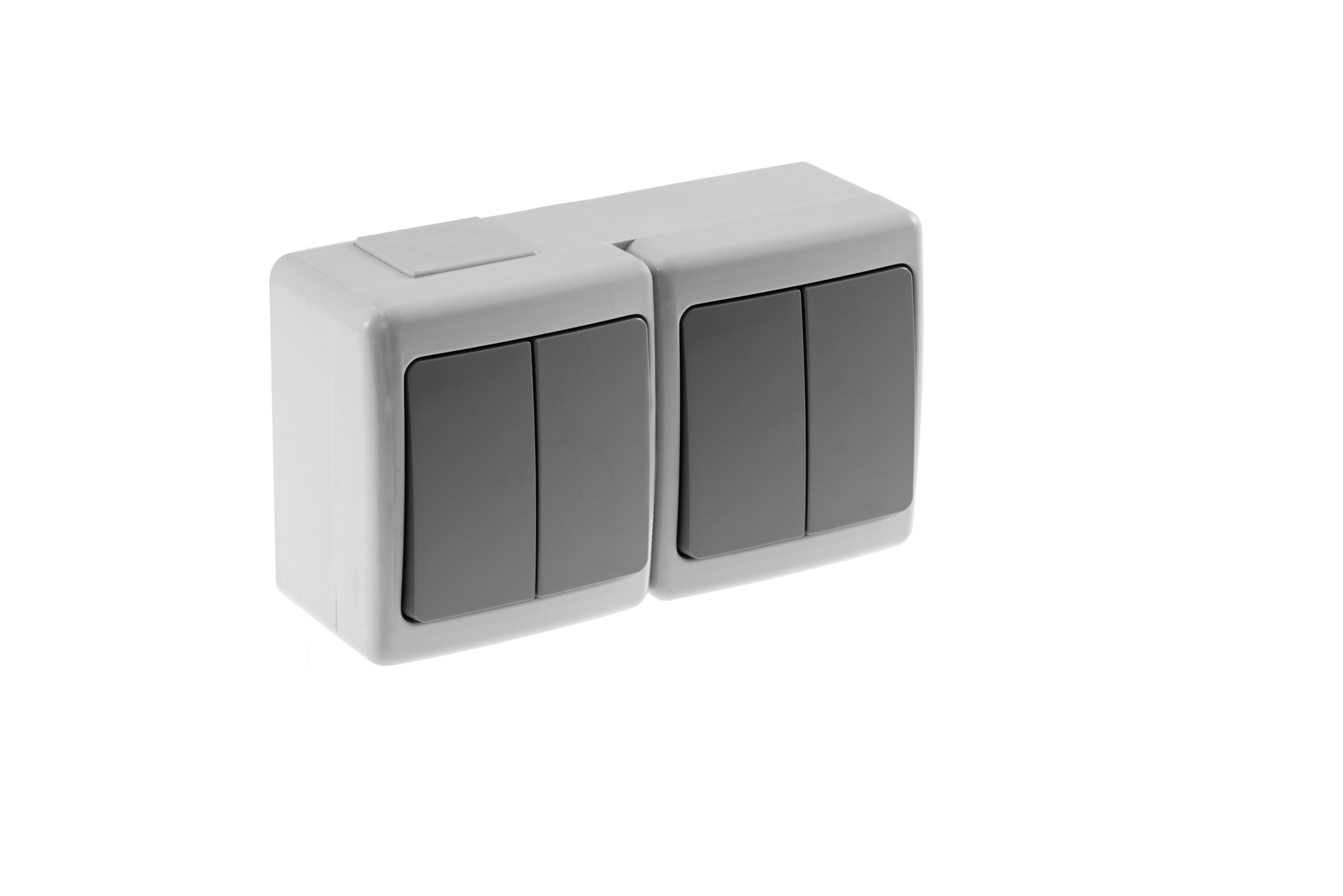 BETA-Schalter Doppel, Serienschalter, grau, IP44 – Pawbol