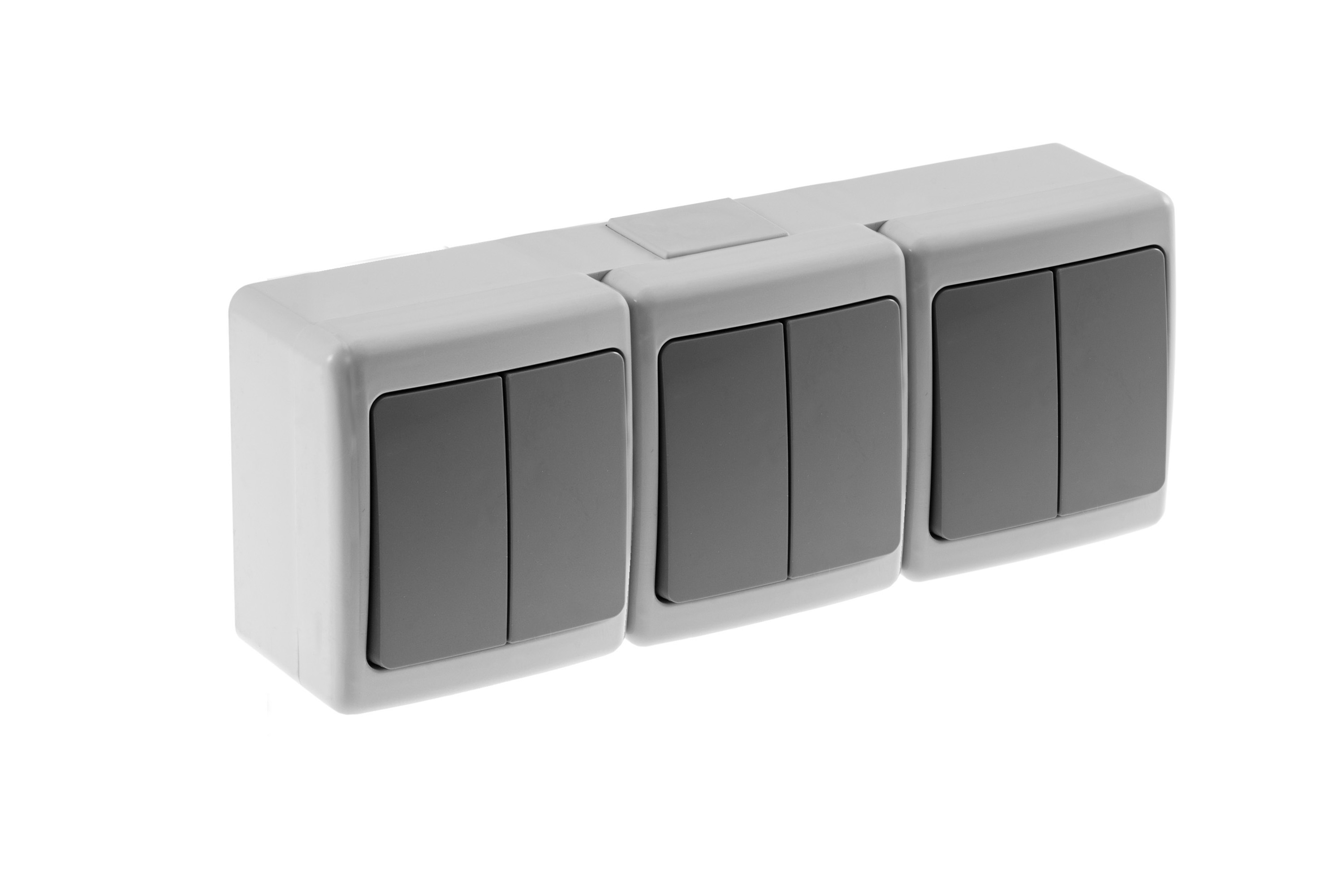 BETA-Schalter dreifach, Serienschalter, grau, IP44 – Pawbol