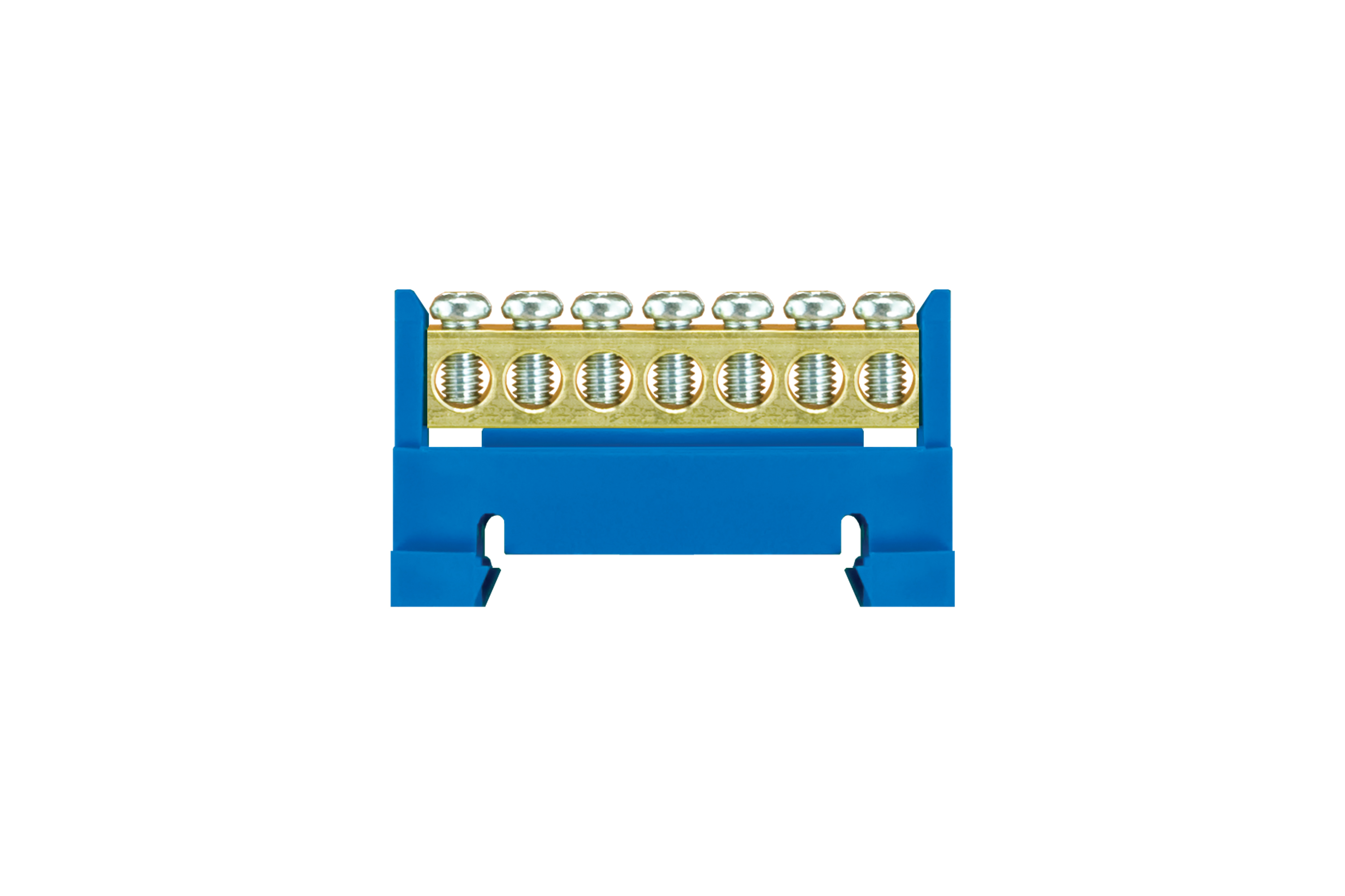Schutzleiter-Klemmenleiste LZ 7/N, niedriger Sockel, 7x16mm2, 32A, 400V, blau, IP20 – Pawbol