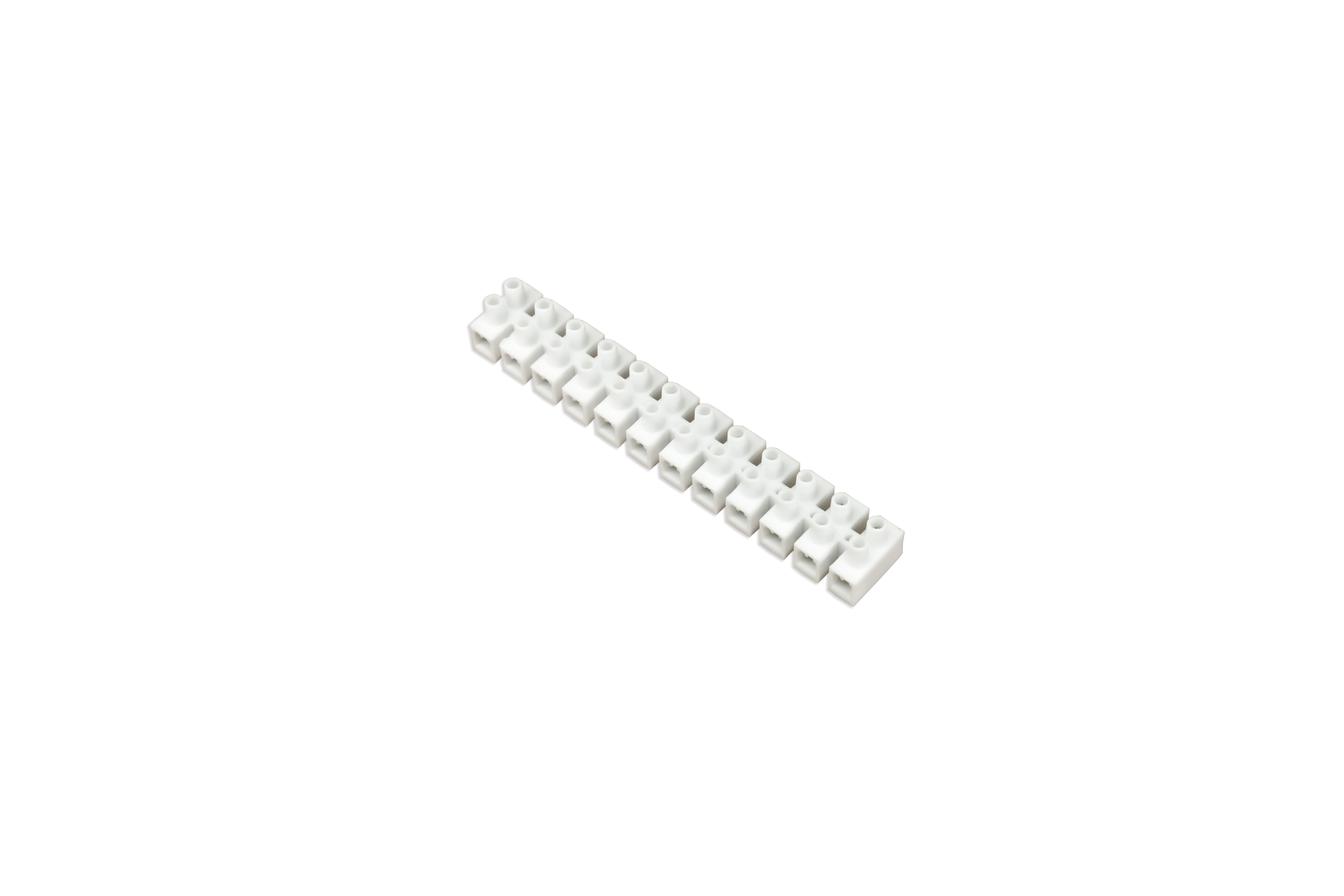 Schraub-Klemmenleiste 12-torowa, 12x2,5mm2, 24A, 500V, weiß