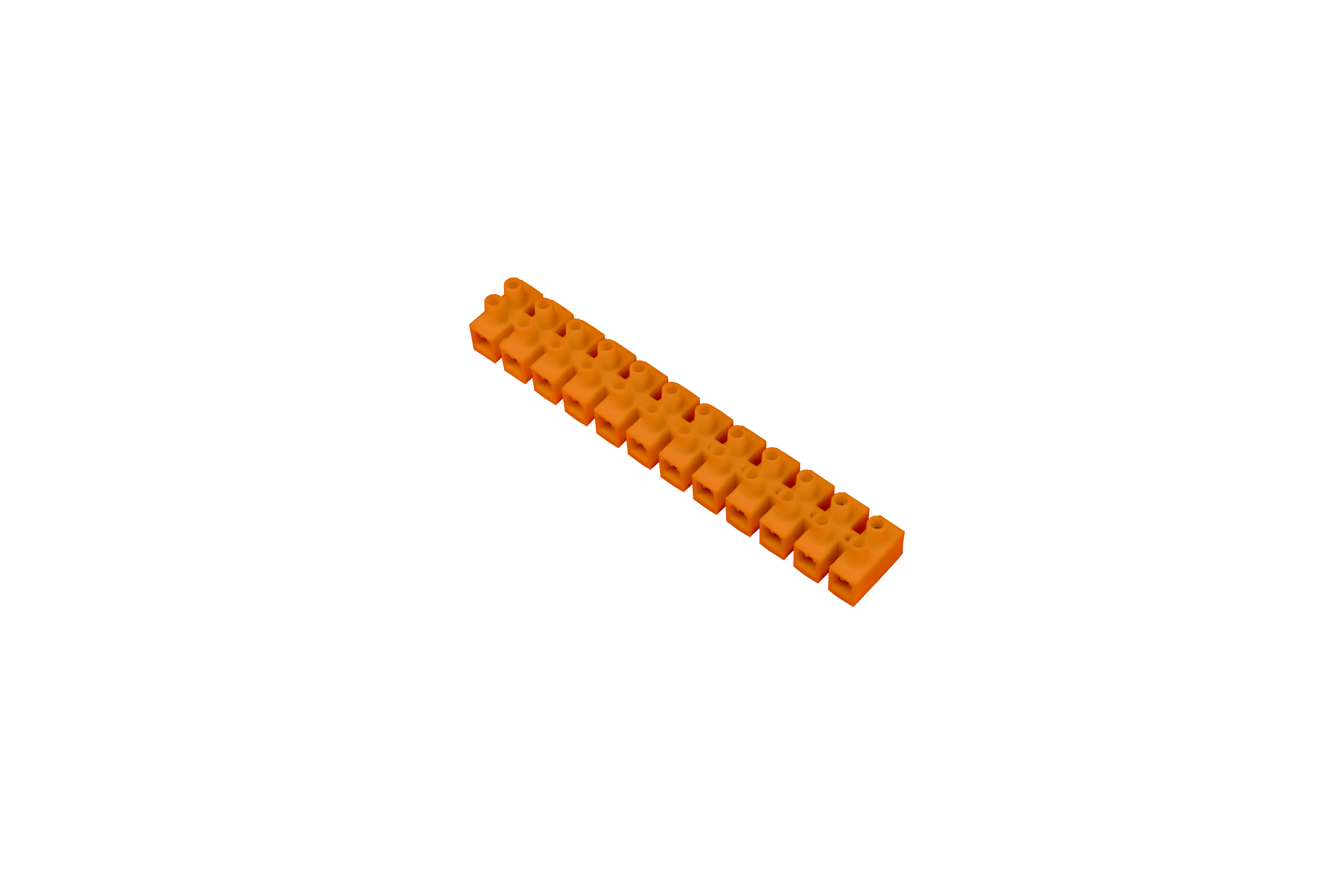 Schraub-Klemmenleiste 12-torowa, 12x2,5mm2, 24A, 500V, orange