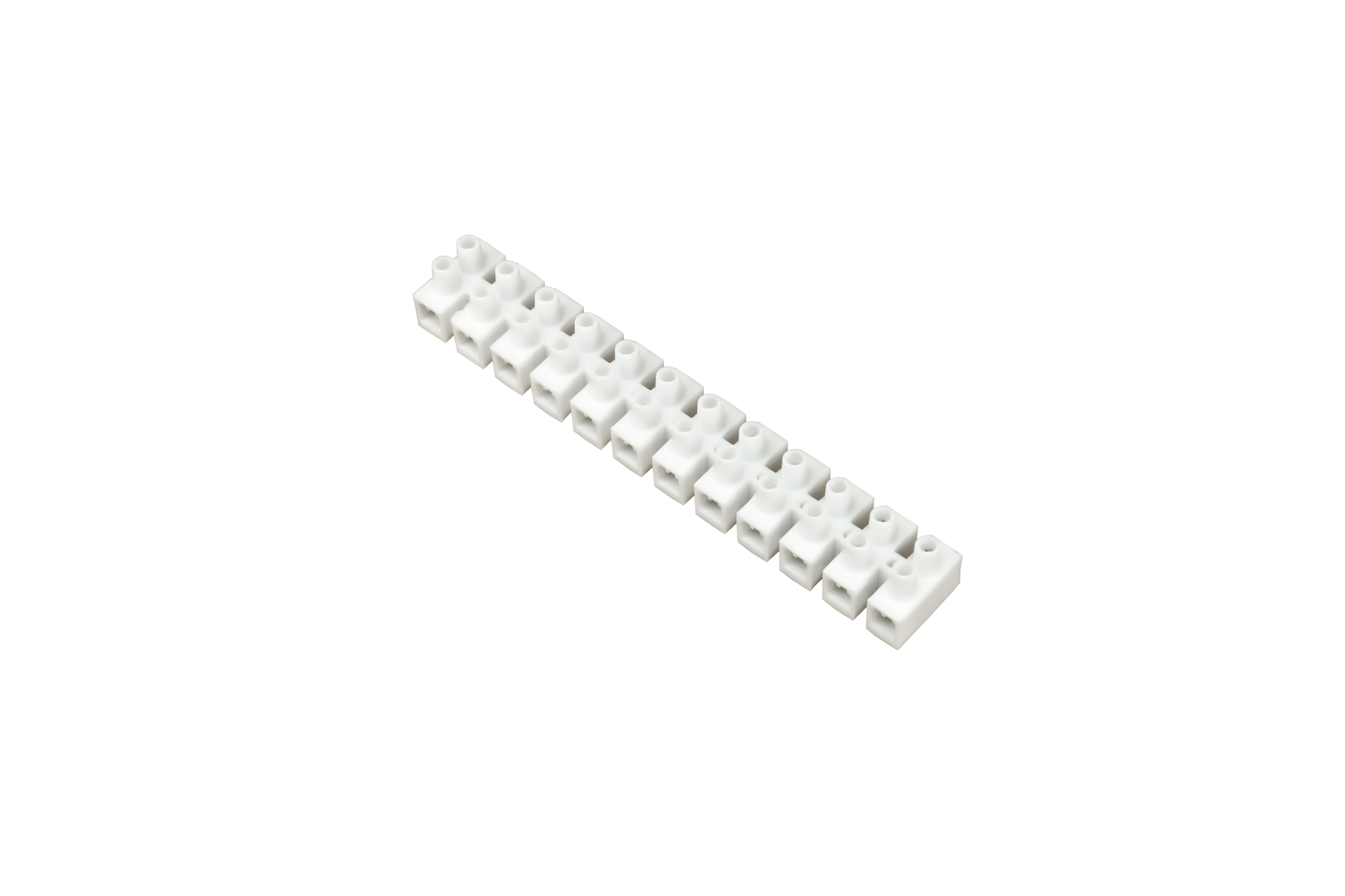 Schraub-Klemmenleiste 12-torowa, 12x4mm2, 32A, 500V, weiß