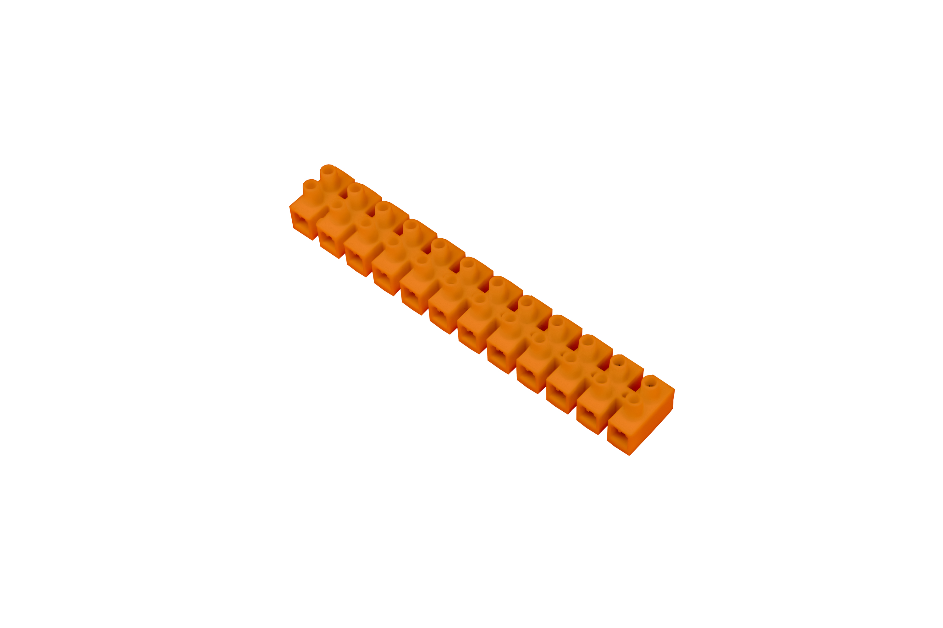 Schraub-Klemmenleiste 12-torowa, 12x4mm2, 32A, 500V, orange