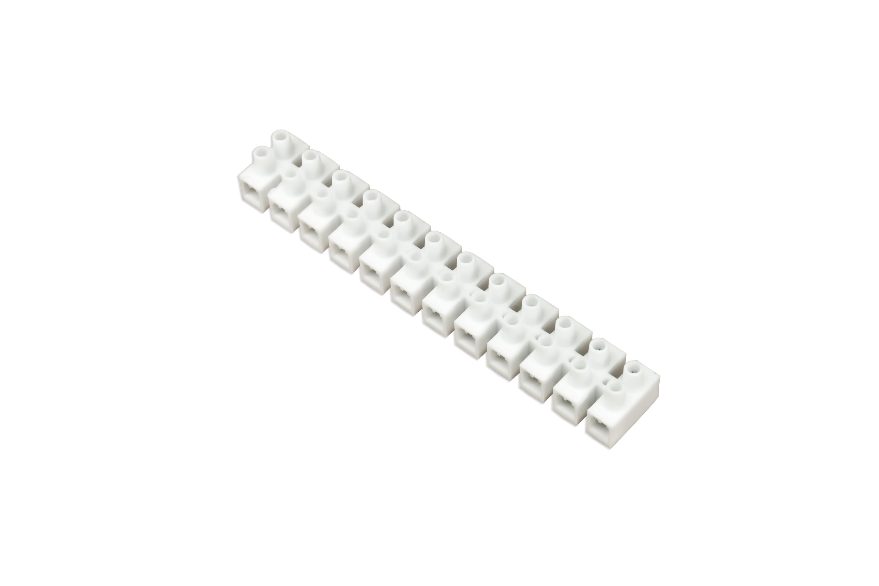Schraub-Klemmenleiste 12-torowa, 12x6mm2, 41A, 500V, weiß