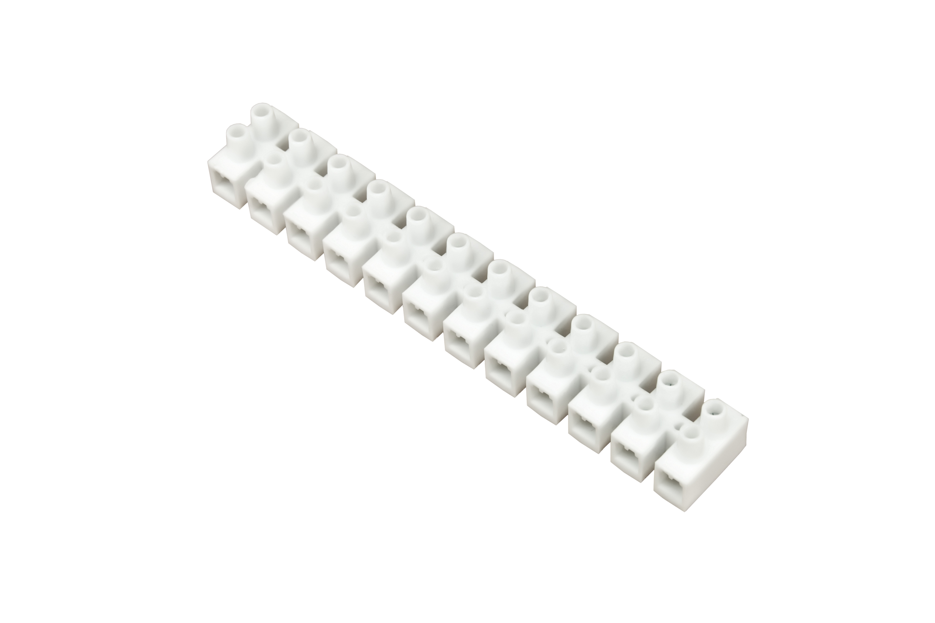 Schraub-Klemmenleiste 12-torowa, 12x10mm2, 57A, 500V, weiß – Pawbol