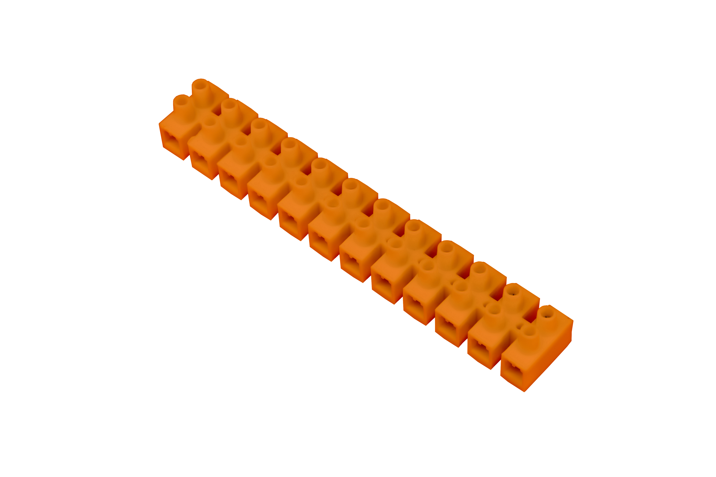 Schraub-Klemmenleiste 12-torowa, 12x10mm2, 57A, 500V, orange – Pawbol