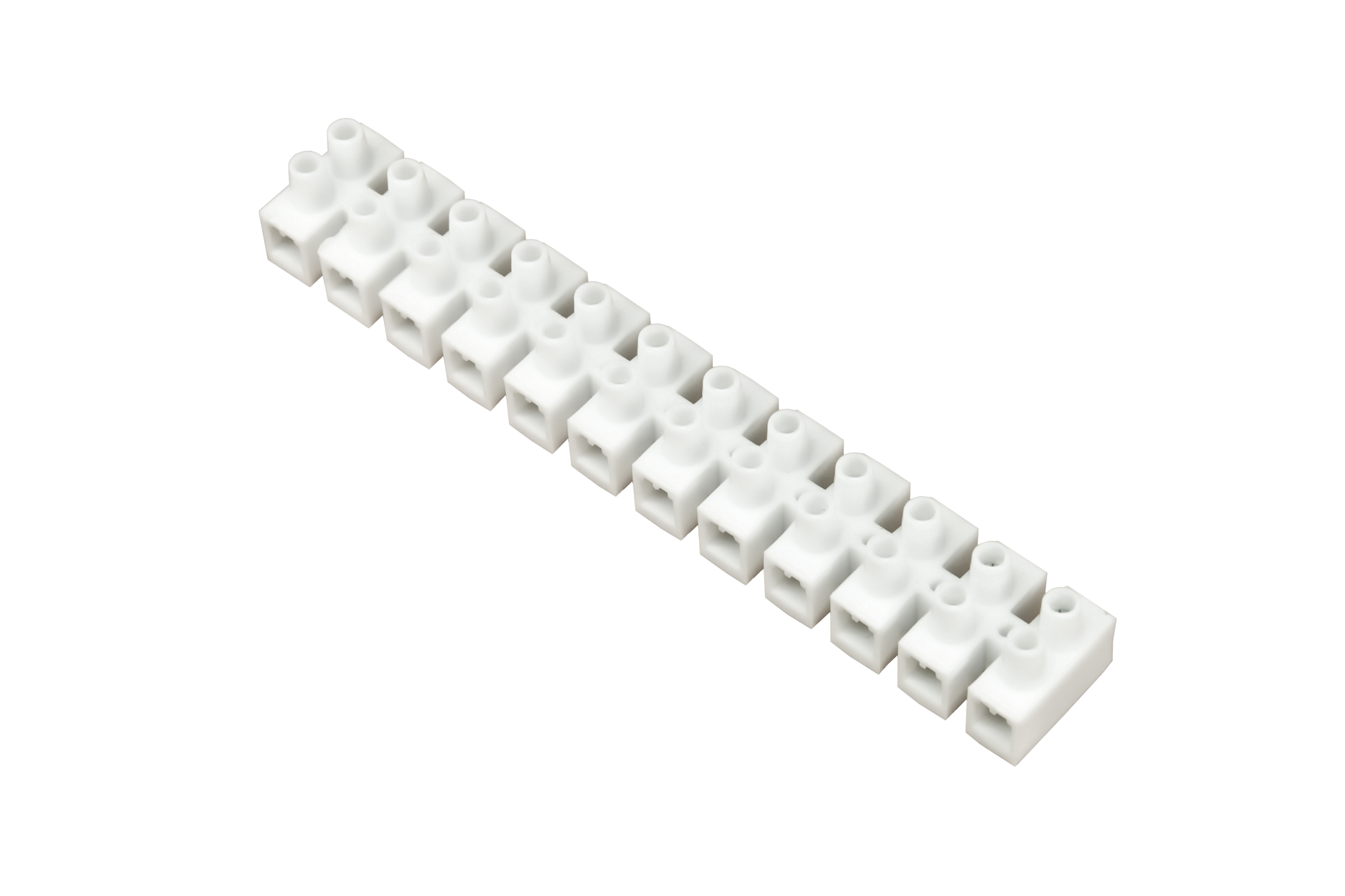 Schraub-Klemmenleiste 12-torowa, 12x16mm2, 76A, 500V, weiß – Pawbol