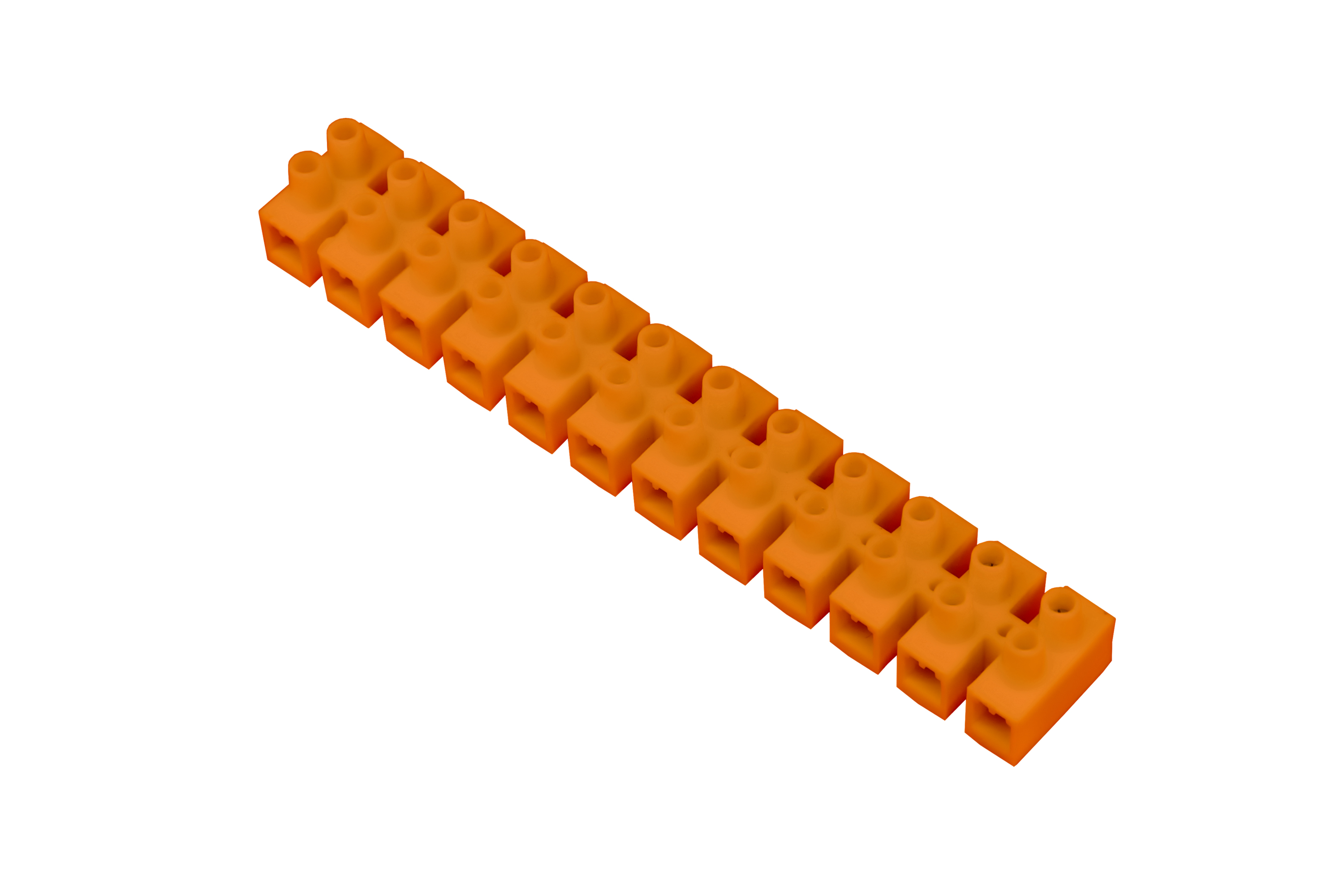 Schraub-Klemmenleiste 12-torowa, 12x16mm2, 76A, 500V, orange – Pawbol
