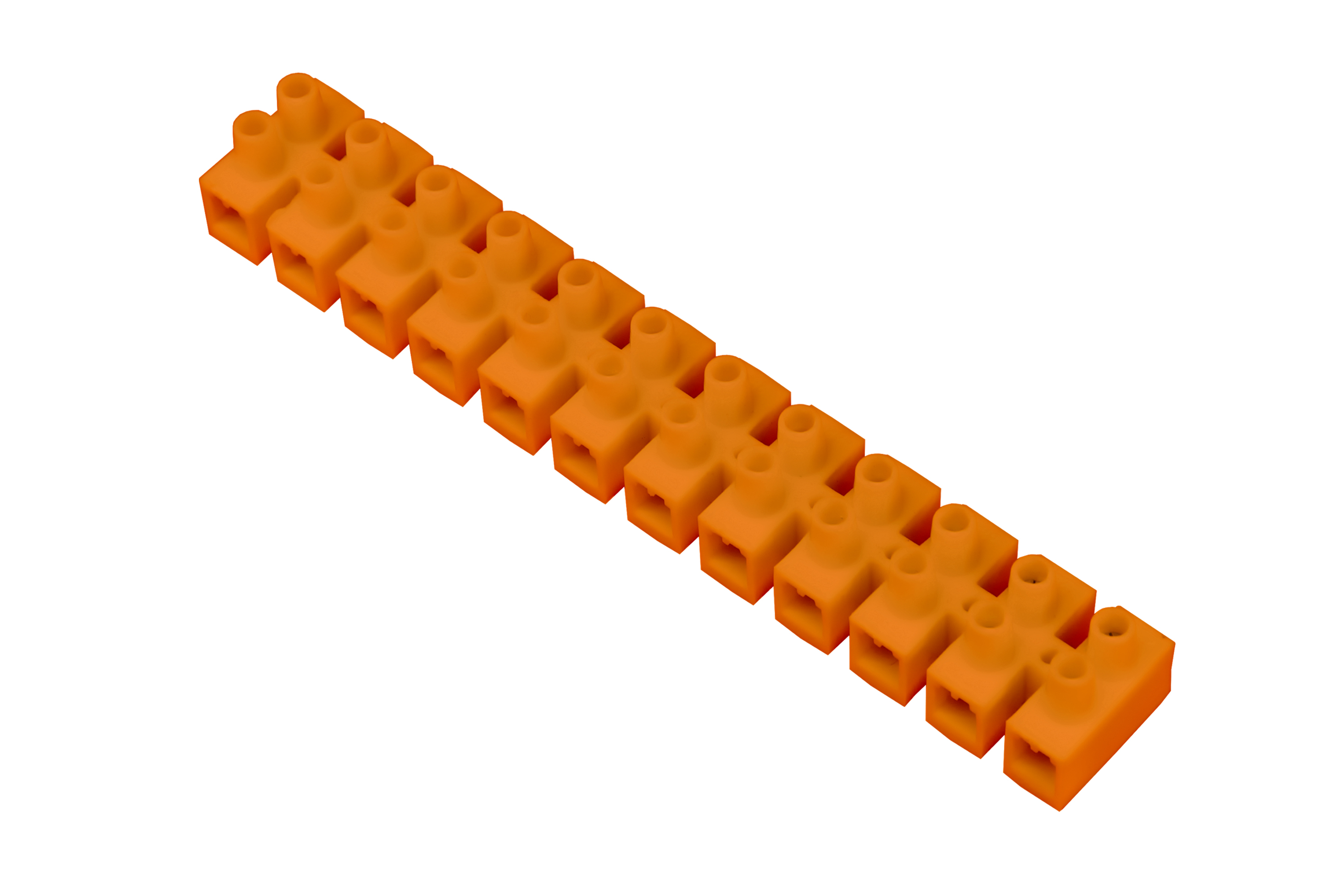 Schraub-Klemmenleiste 12-torowa, 12x25mm2, 101A, 500V, orange – Pawbol
