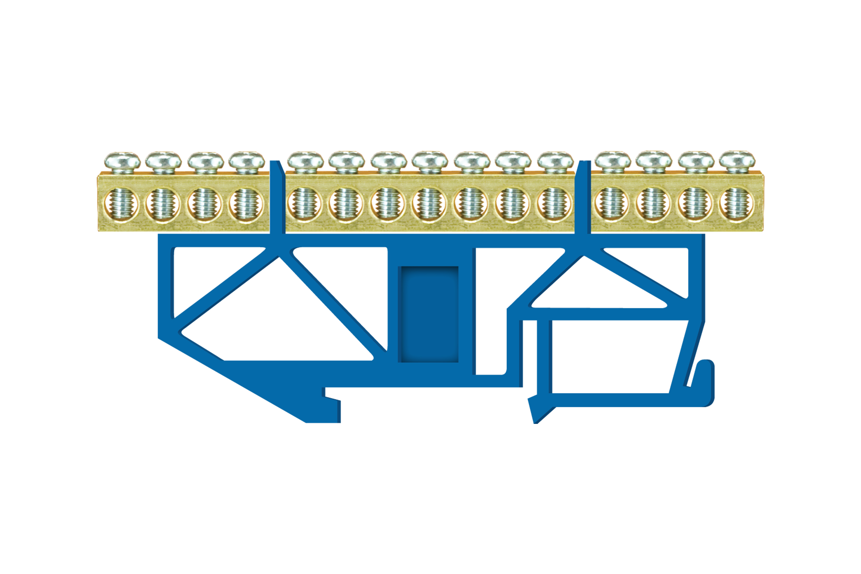 Schutzleiter-Klemmenleiste LZ 15/N, hoher Sockel, 15x16mm2, 32A, 400V, blau, IP20 – Pawbol