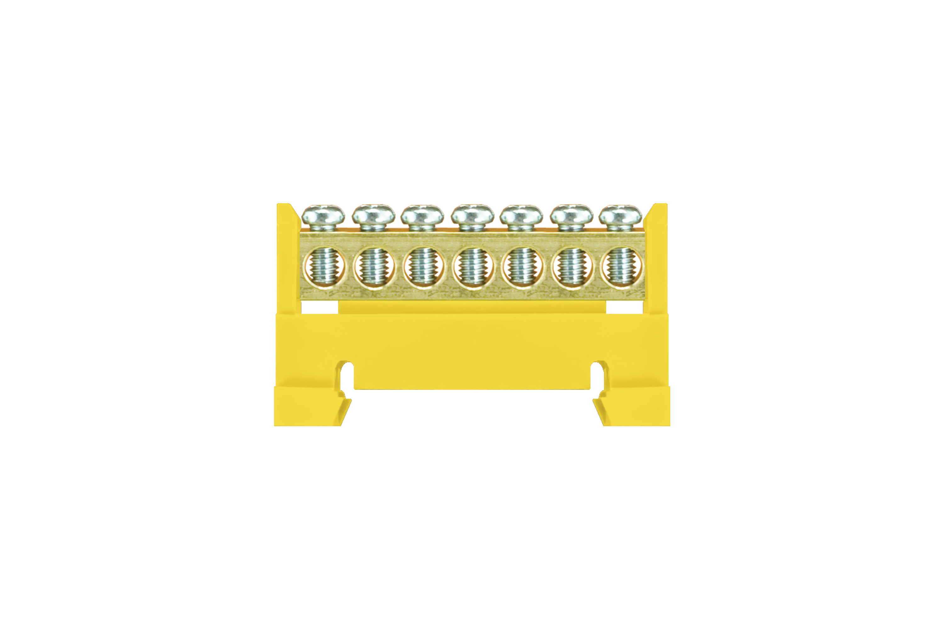 Schutzleiter-Klemmenleiste LZ 7/Ż, niedriger Sockel, 7x16mm2, 32A, 400V, gelb, IP20 – Pawbol