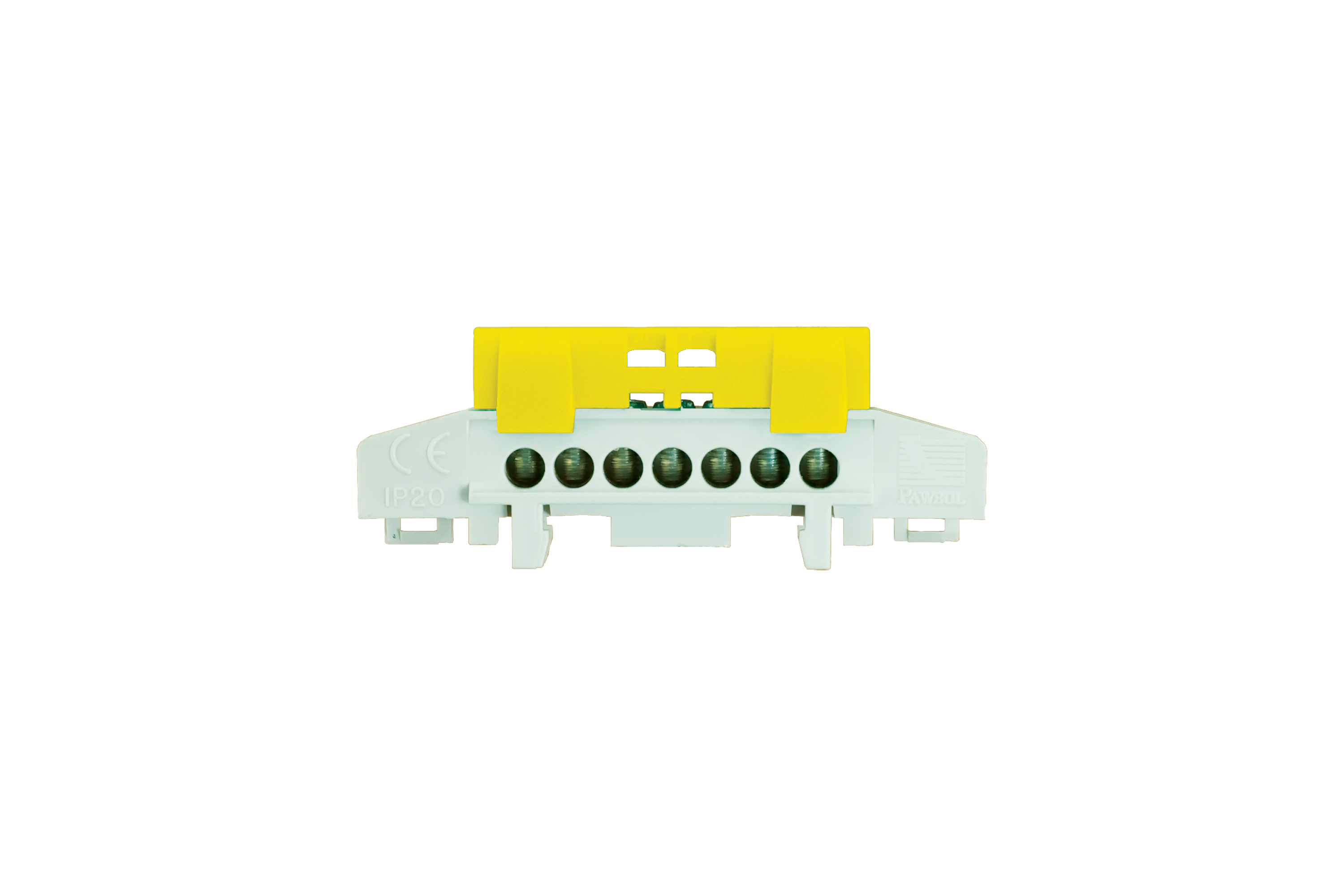 Schutzleiter-Klemmenleiste LZ 7/Ż, 7x16mm2, 32A, 400V, gelb, IP20 – Pawbol