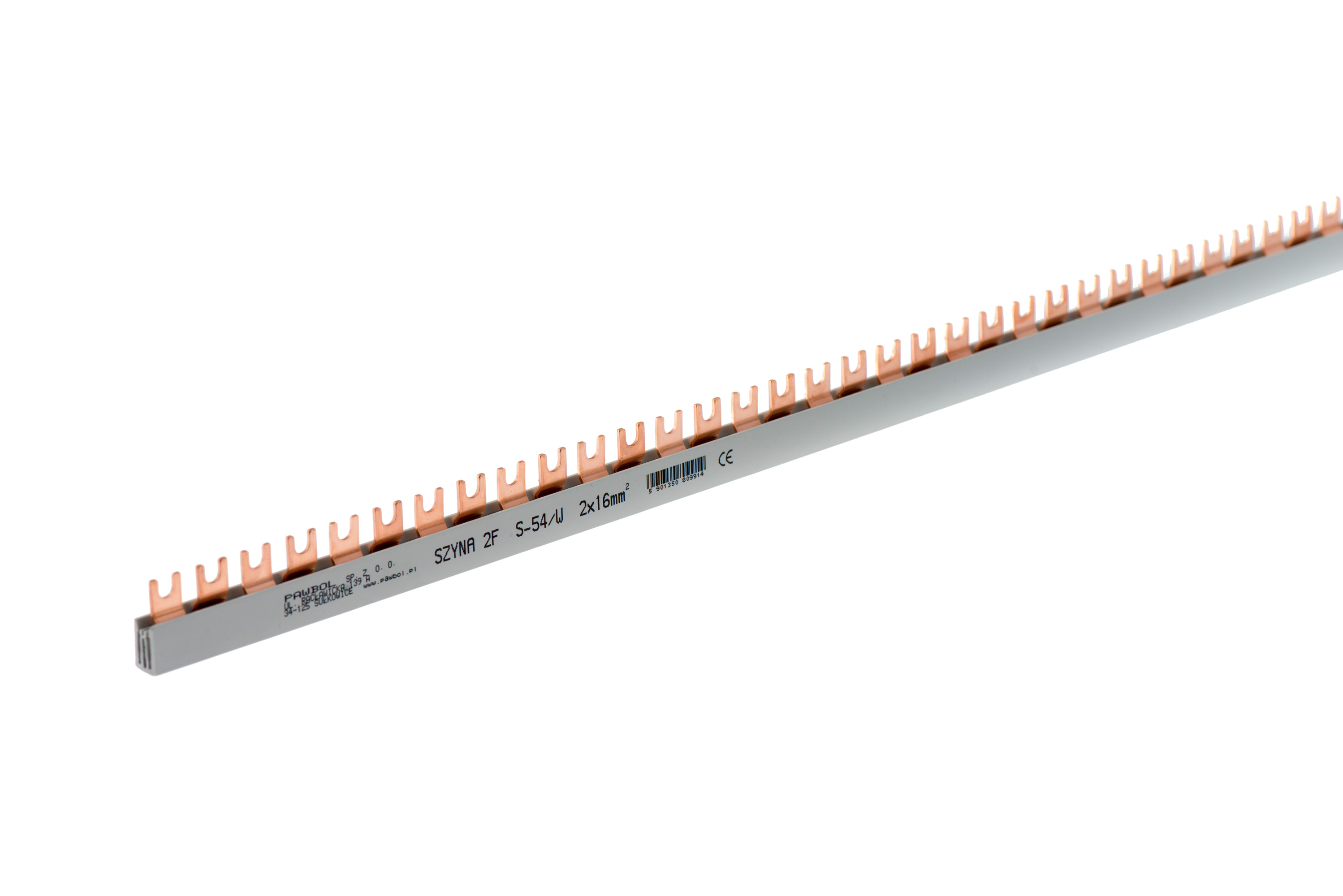 Phasenschiene 2-phasig, Gabelausführung, S-54, 16mm2, 80A, 400V – Pawbol