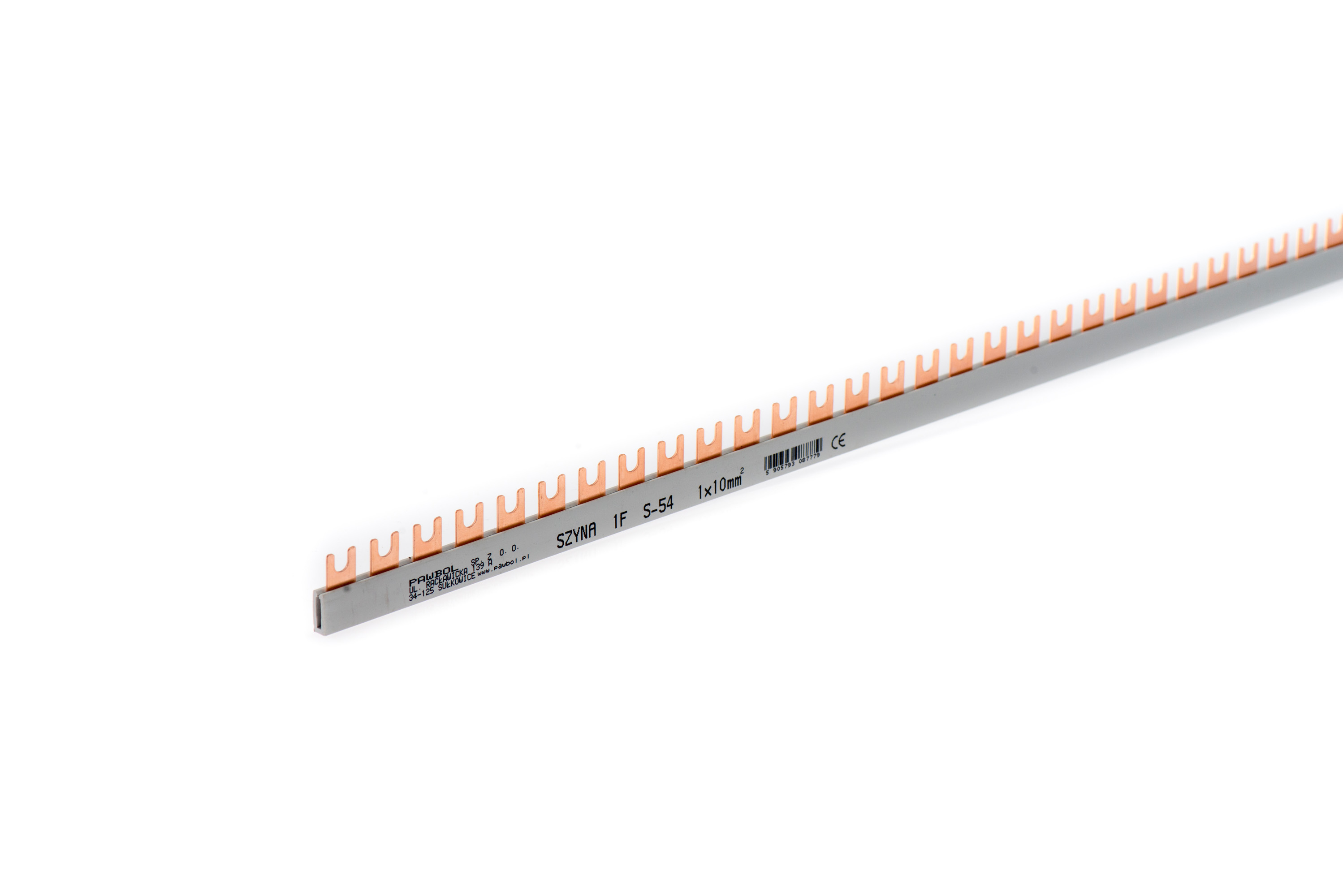Phasenschiene 1-phasig, Gabelausführung, S-54, 10mm2, 63A, 400V – Pawbol