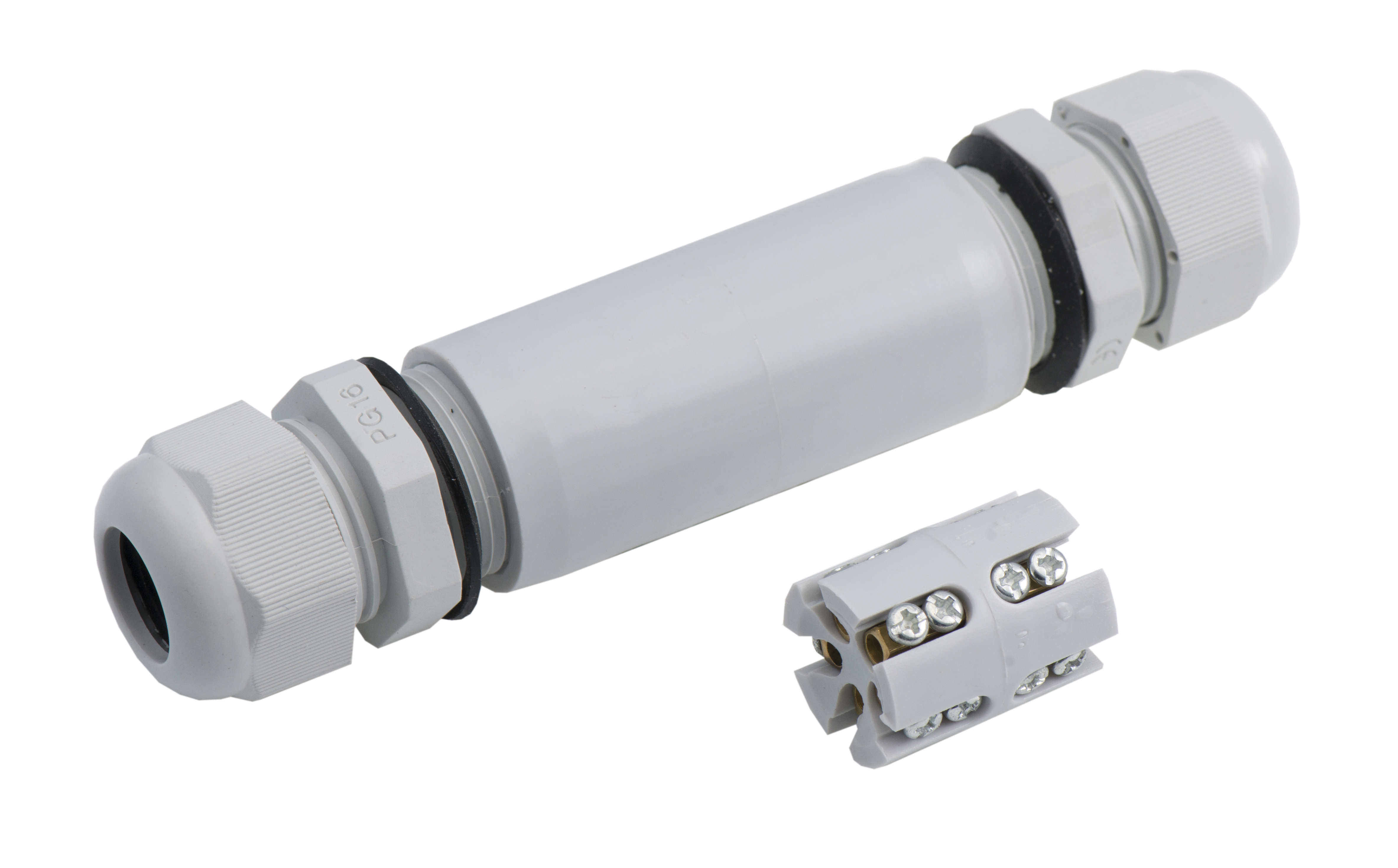 Kabelverbinder PG16, 5x2,5mm2, 16A, 400V, grau, IP67 – Pawbol