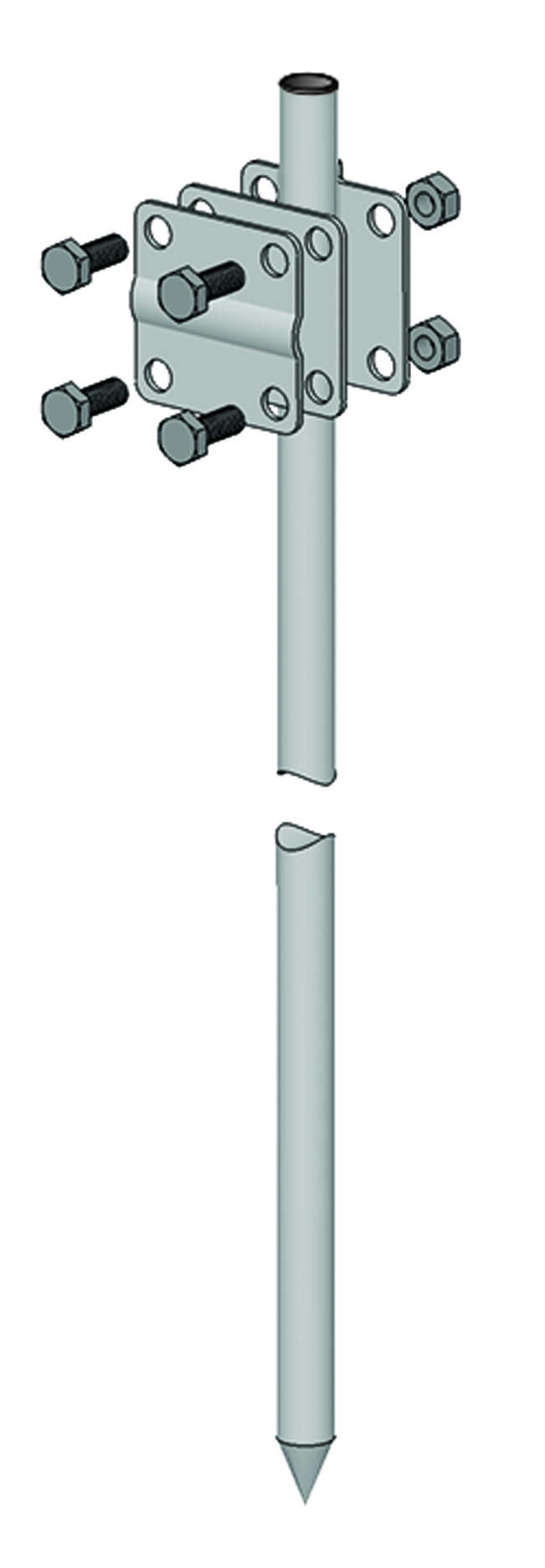 einteiliger Einschlag-Erdstab, ∅16mm, 1500mm, feuerverzinkt – Pawbol