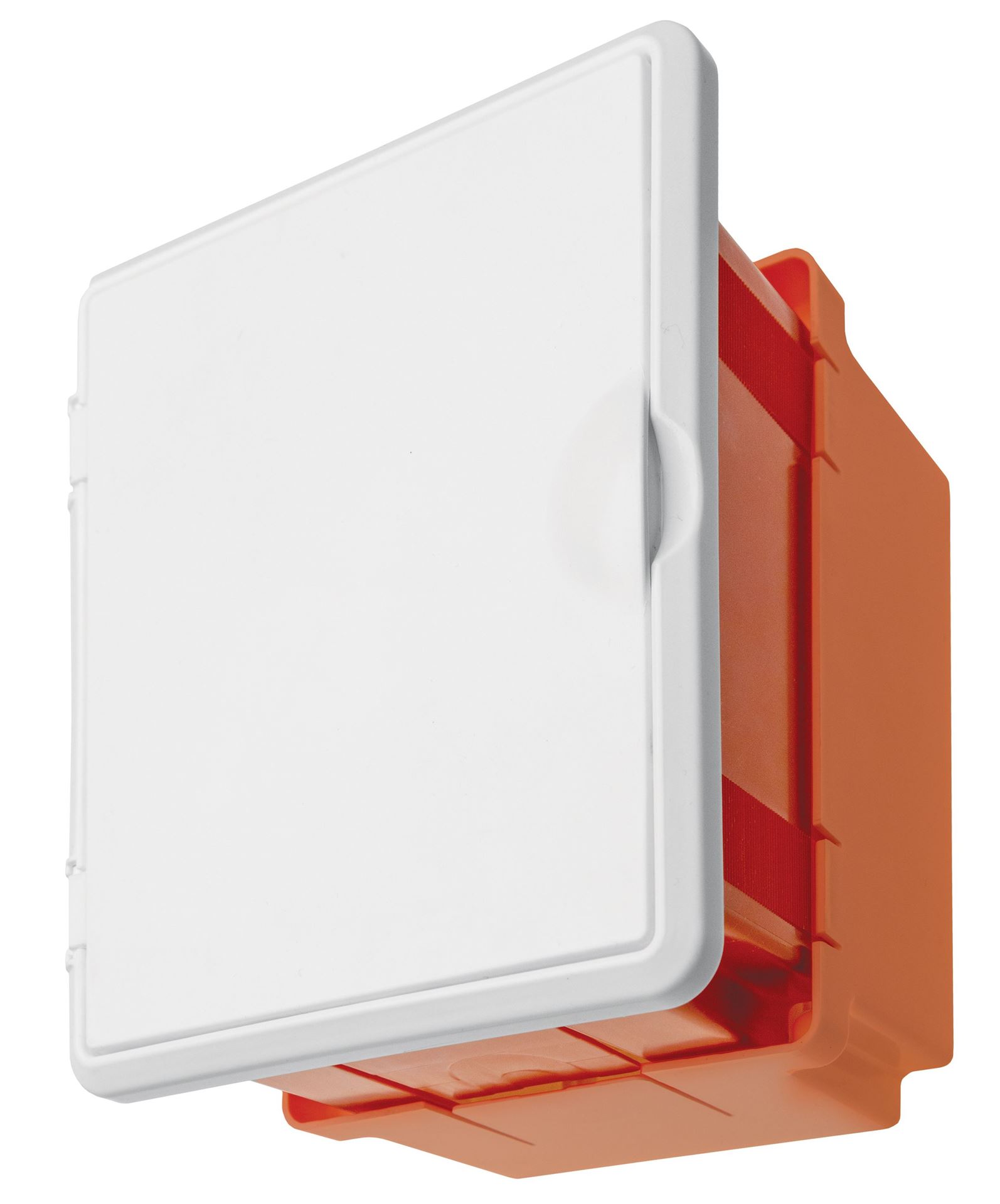 Dose für Blitzschutz-Trennstelle MINI, verstellbar, mit Türeni, 180x150x145mm, orange, IP20 – Pawbol