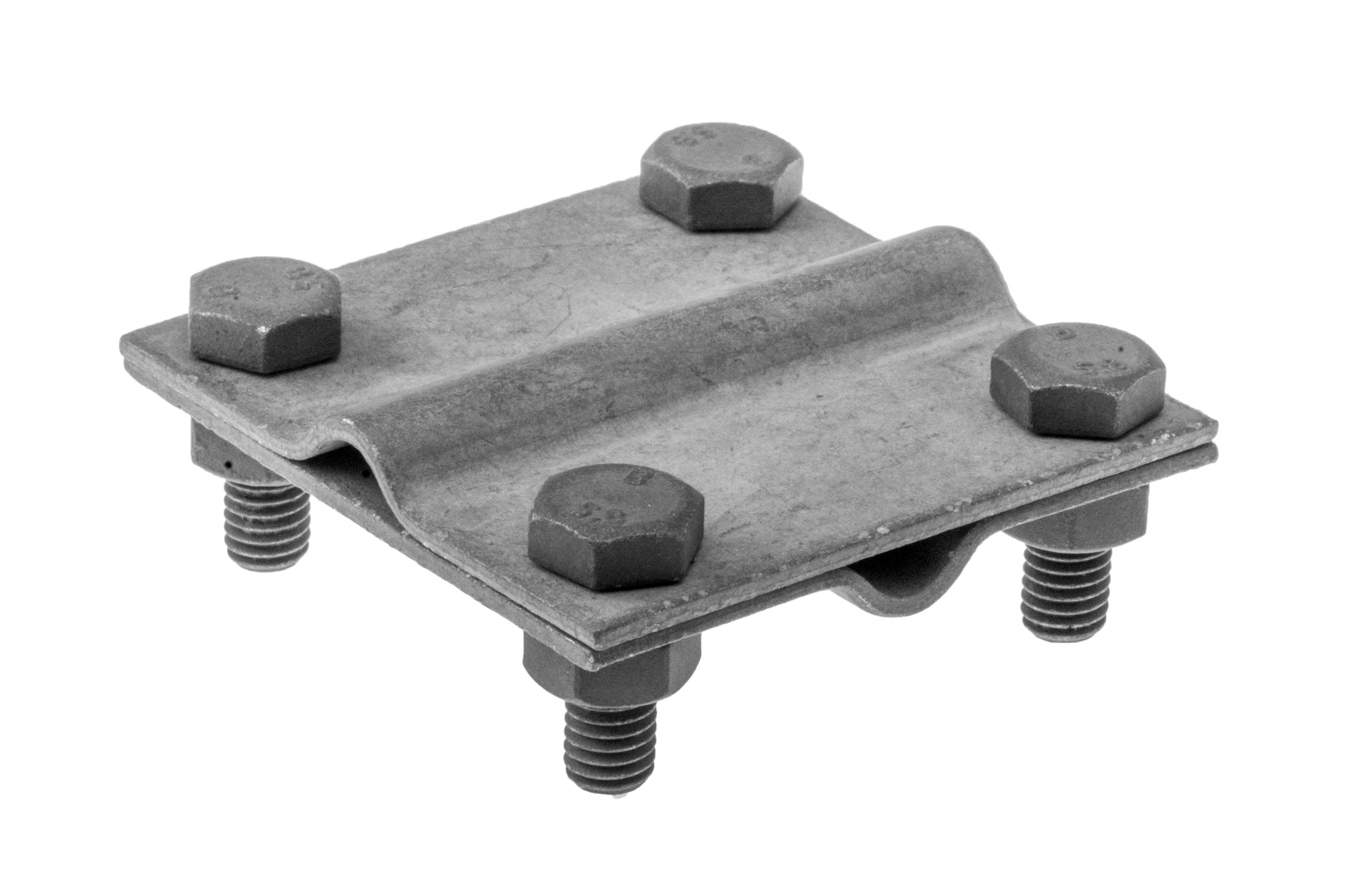 Kreuzverbinder groß, zwei Platten, Schraubklemme 4xM8, feuerverzinkt