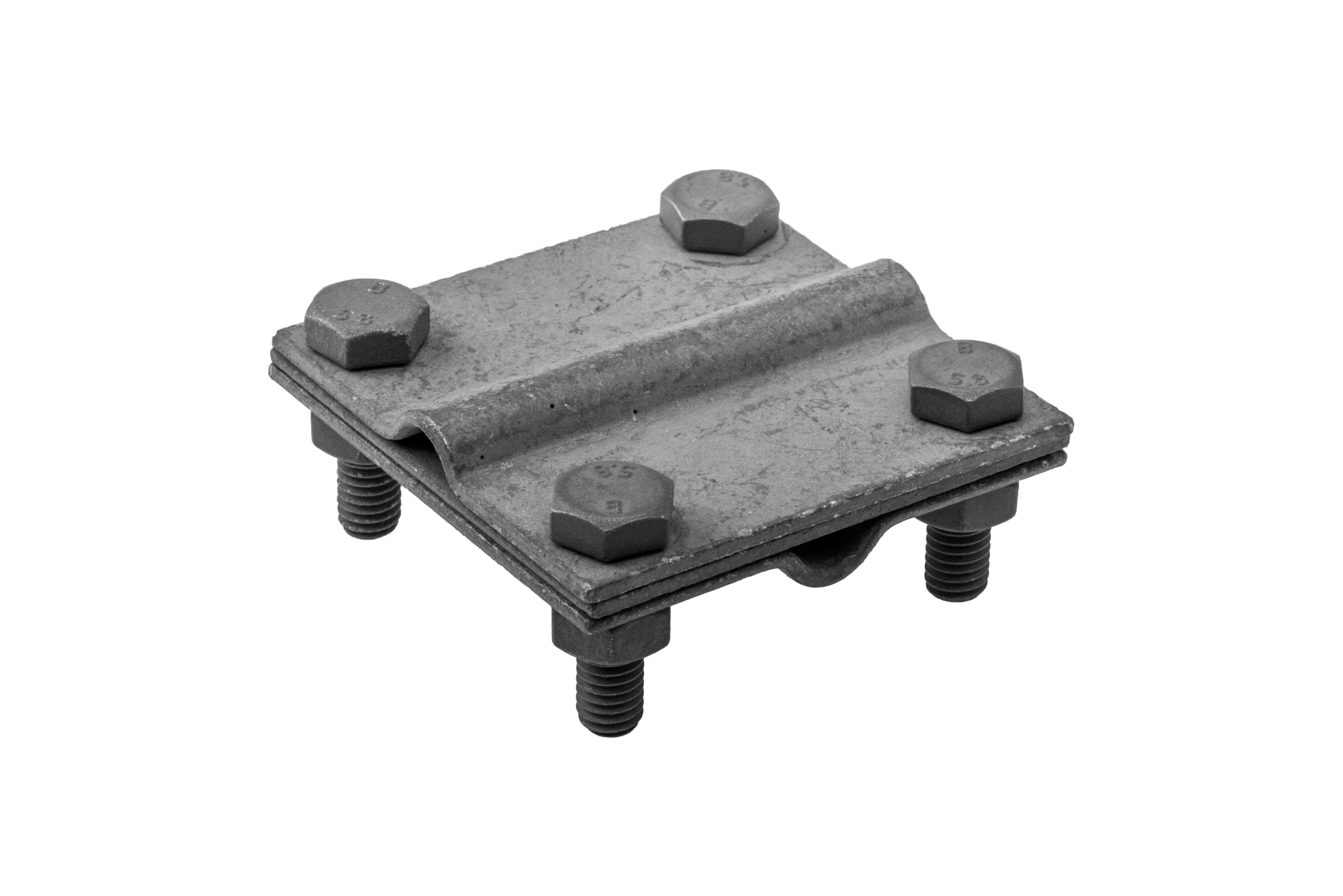 Kreuzverbinder groß, drei Platten, Schraubklemme 4xM8, feuerverzinkt