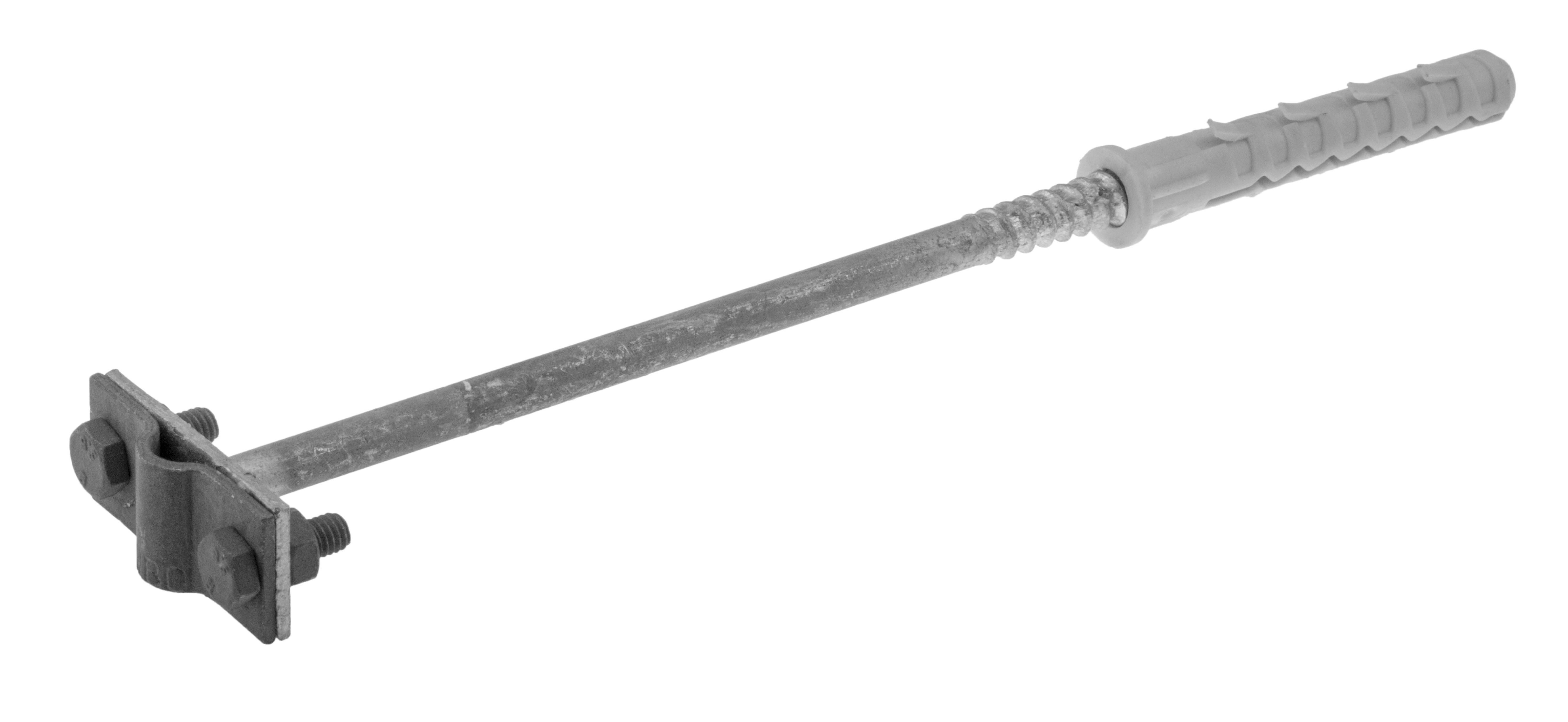Halter mit Spreizdübel M12, Schraubklemme 2xM6, 180mm, feuerverzinkt – Pawbol