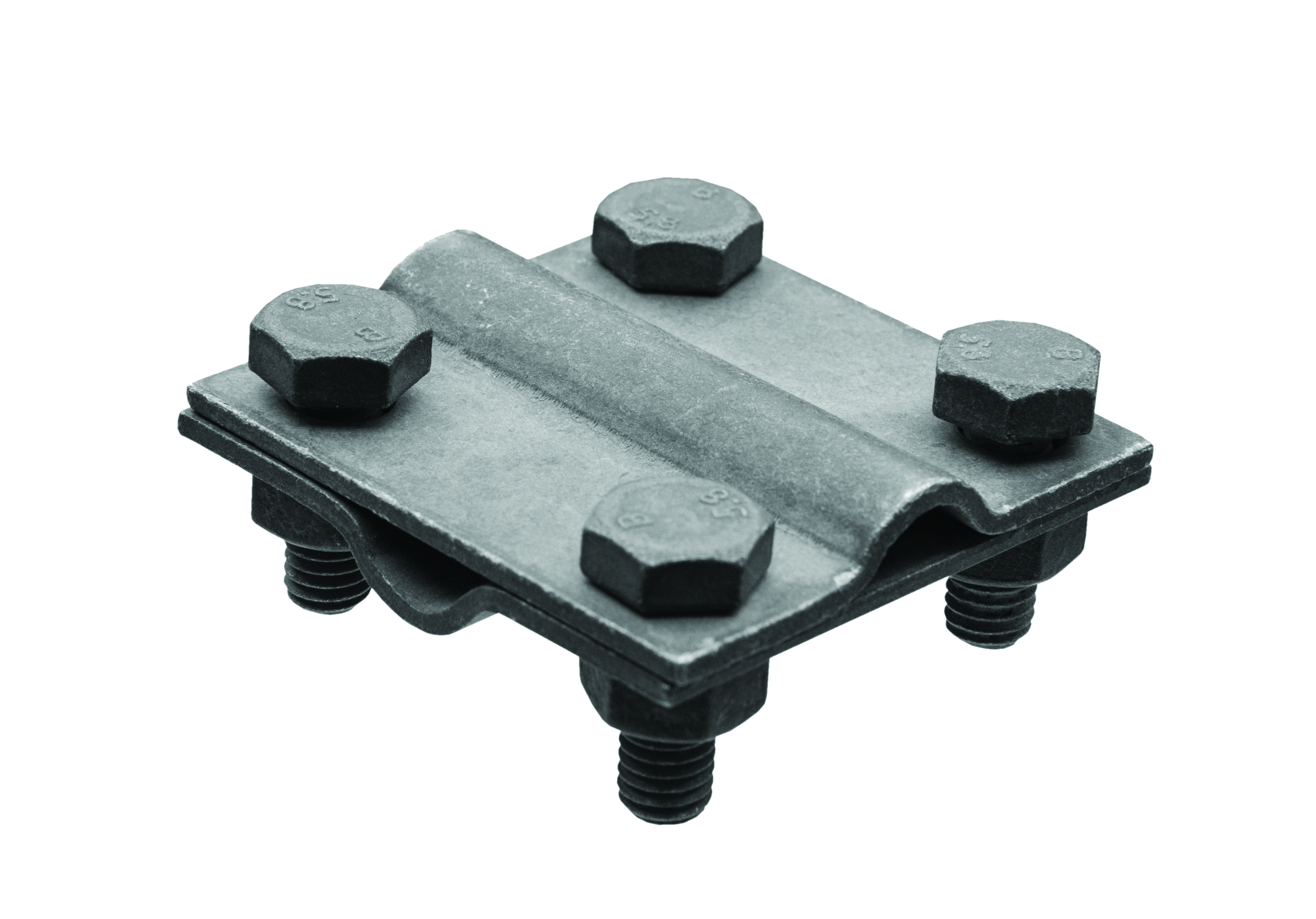 Kreuzverbinder klein, zwei Platten, Schraubklemme 4xM8, feuerverzinkt – Pawbol