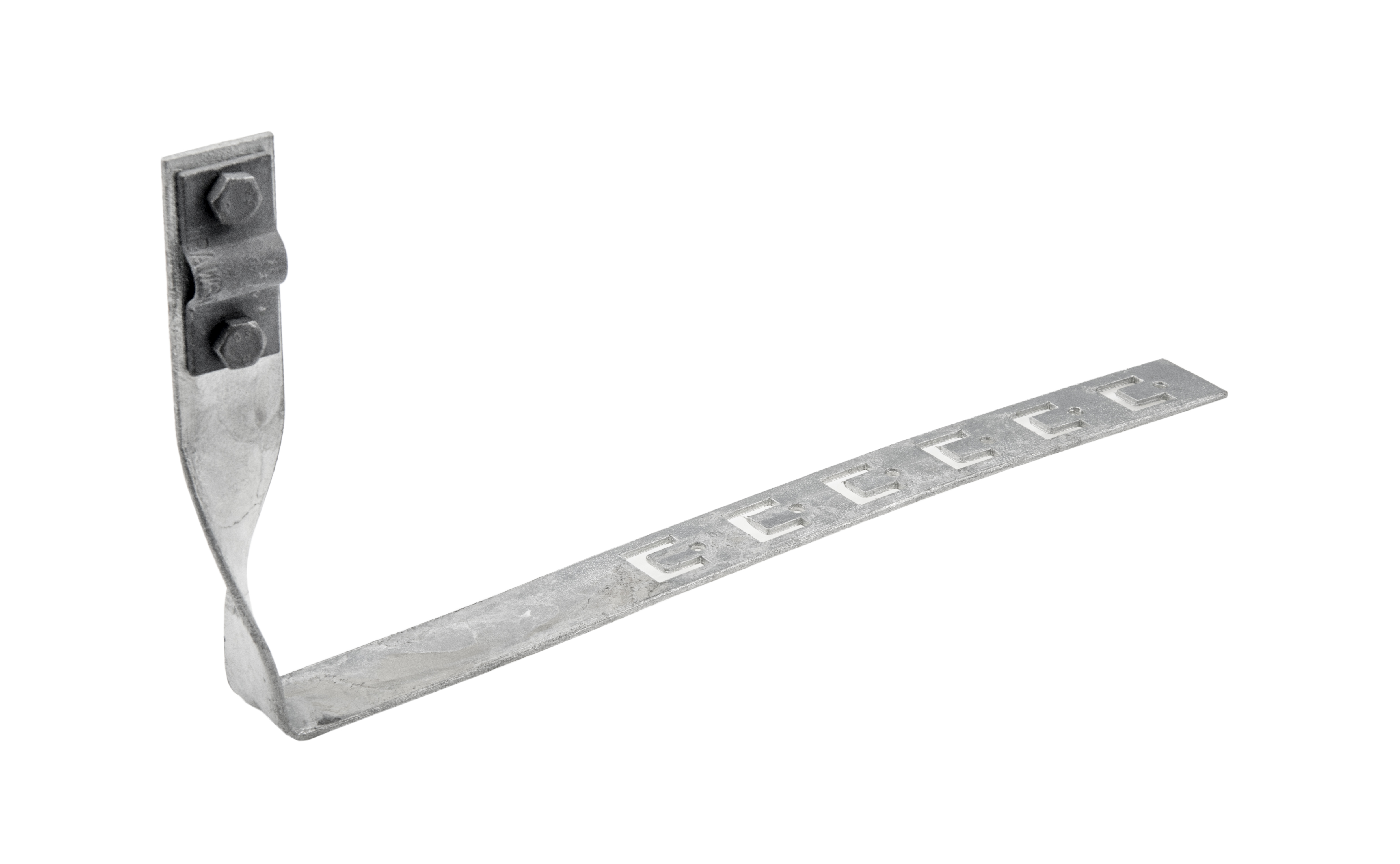 gedrehter Dachziegelhalter, verstellbar, Schraubklemme 2xM6, 280mm, feuerverzinkt – Pawbol