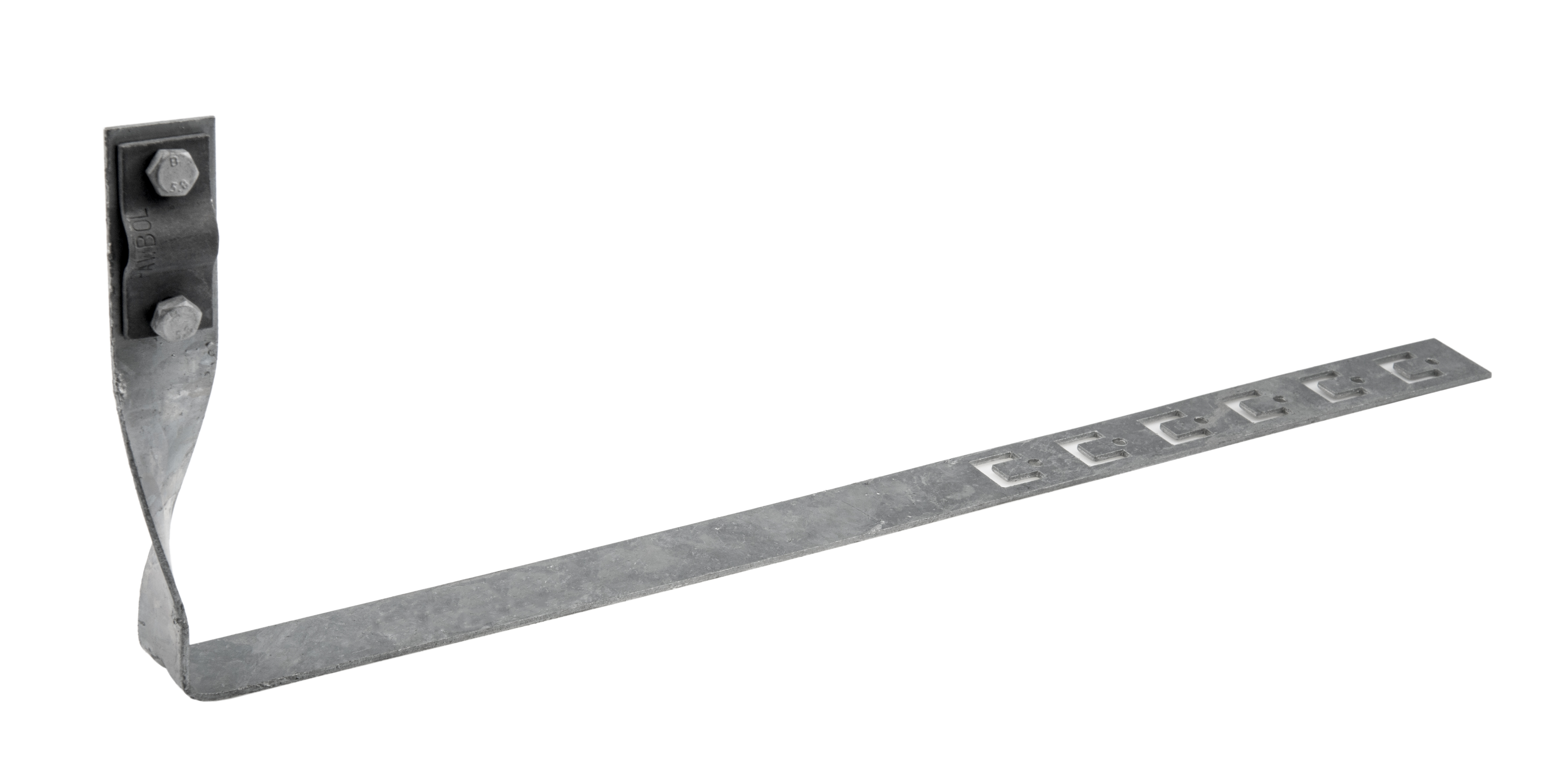 gedrehter Dachziegelhalter, verstellbar, Schraubklemme 2xM6, 420mm, feuerverzinkt – Pawbol