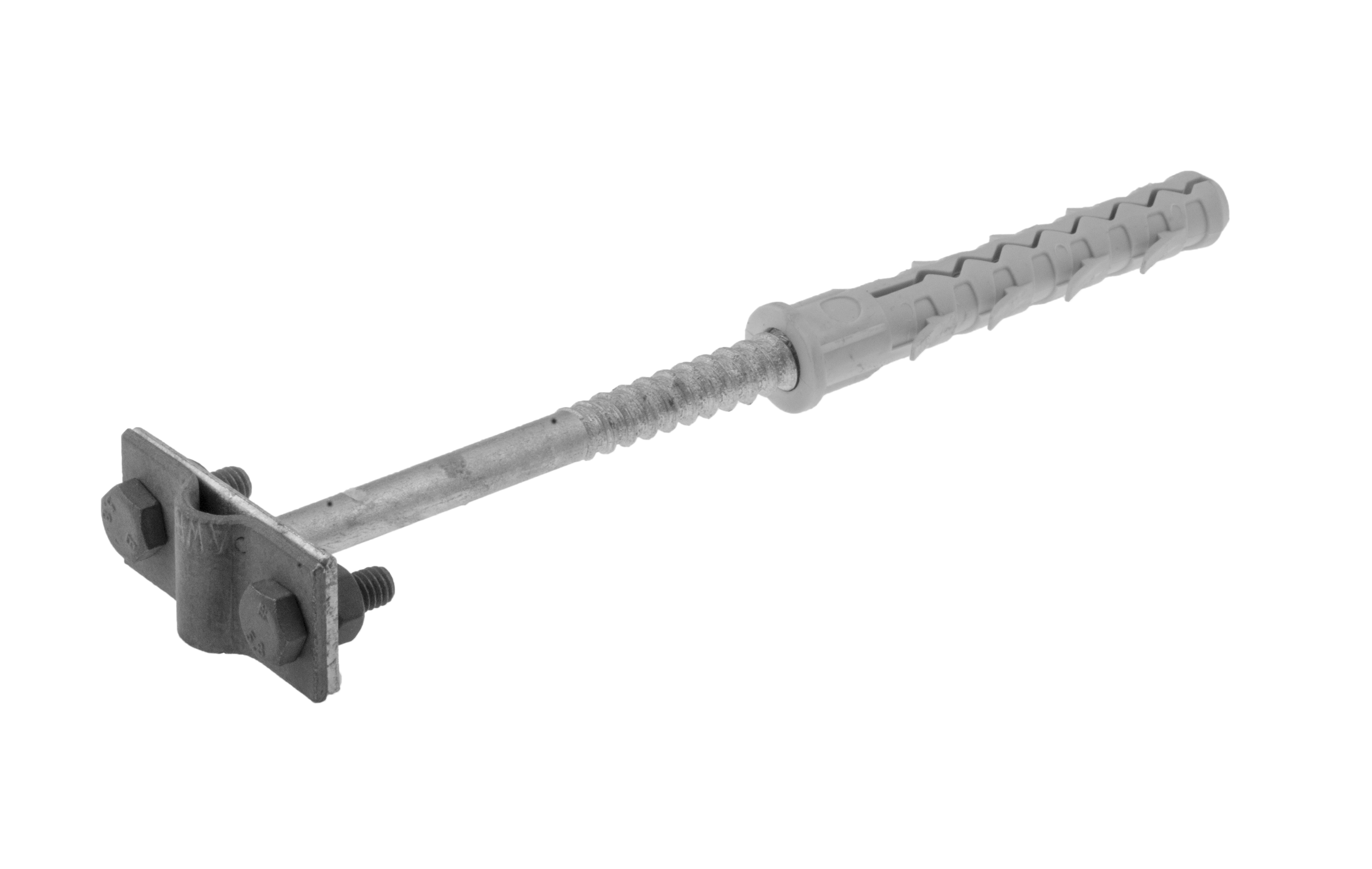 Halter mit Spreizdübel M12, Schraubklemme 2xM6, 100mm, feuerverzinkt – Pawbol